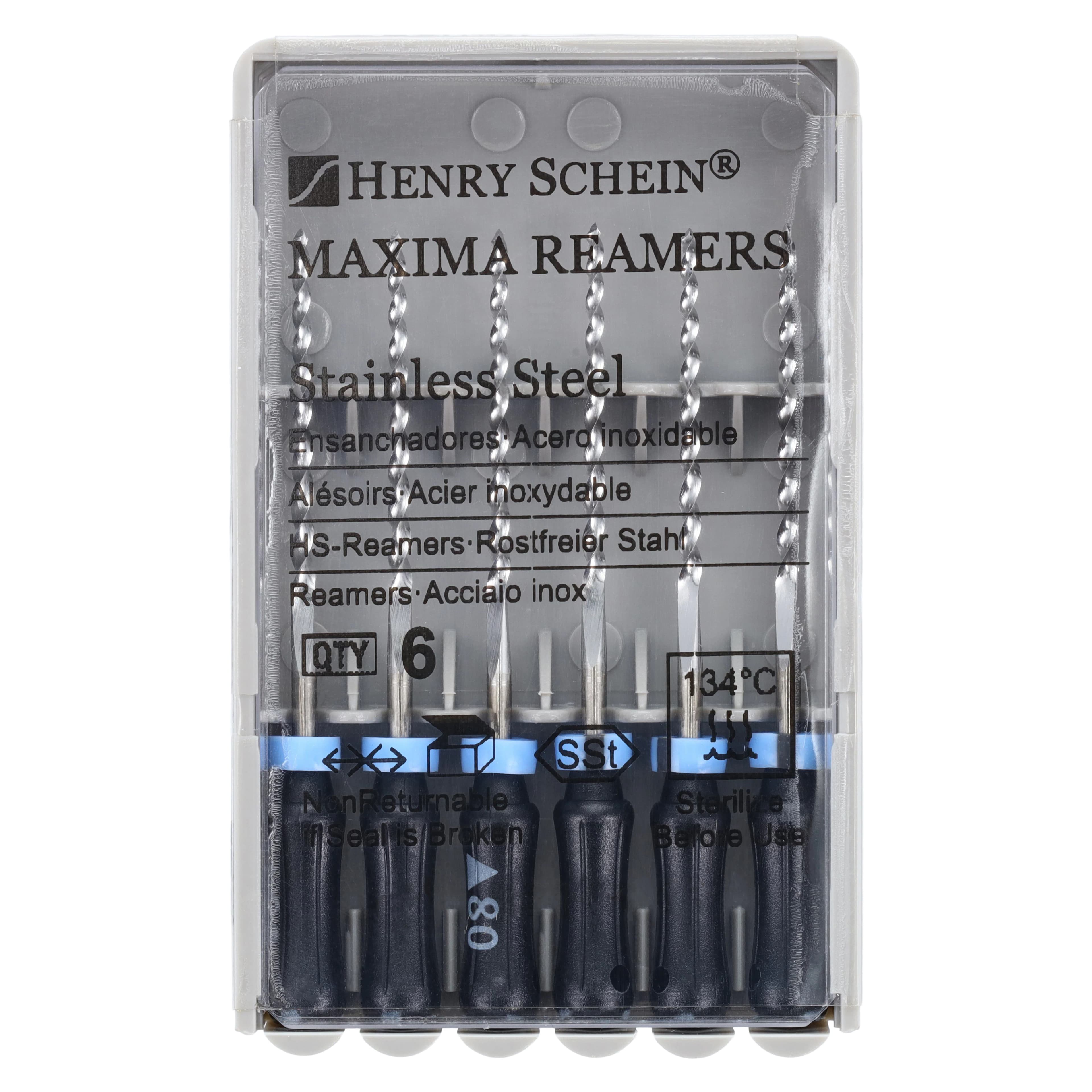 Maxima Reamer Size 80, 25mm, Stainless Steel, Color Coded Black, 6/Box - Reamers 25mm - Image 1