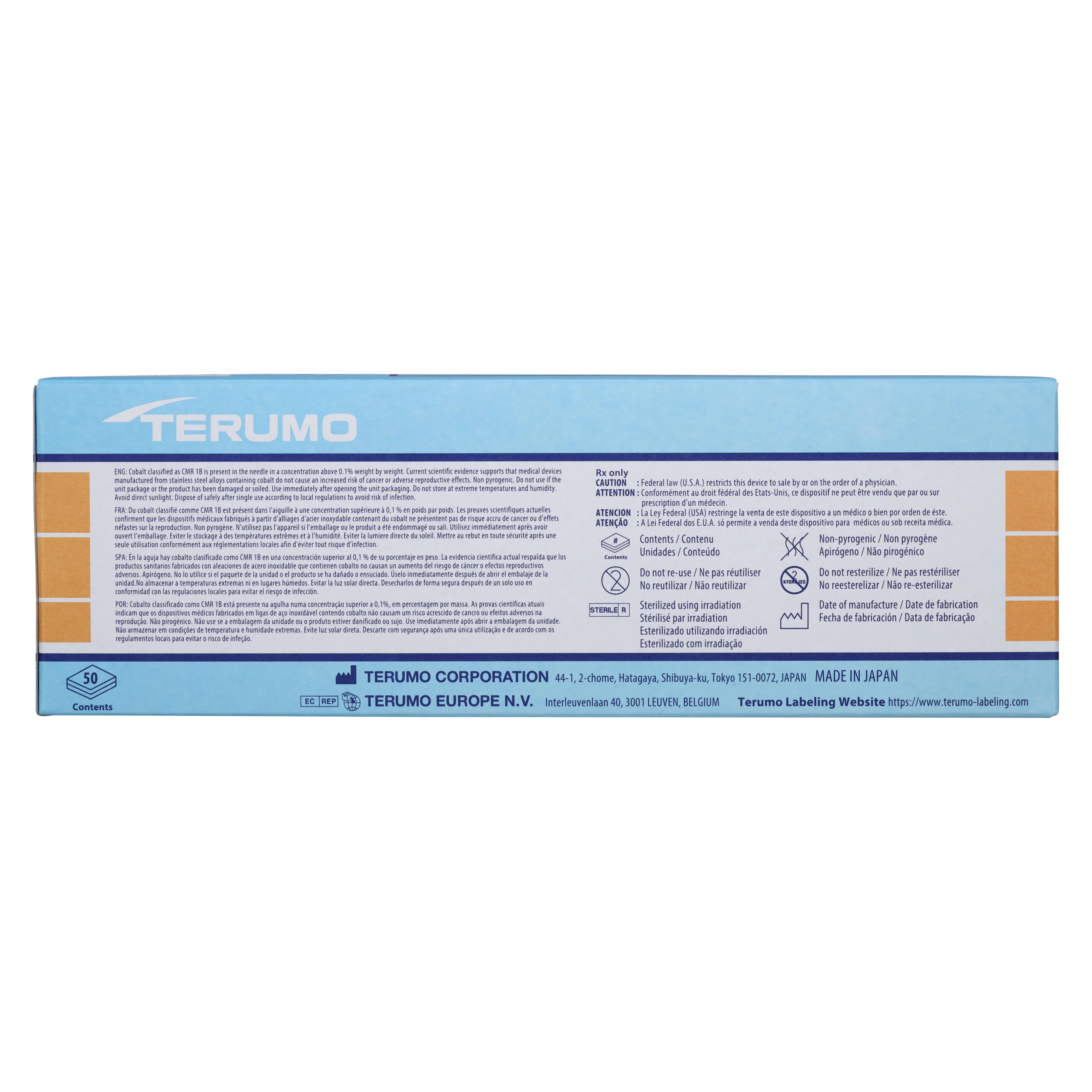 Terumo Surflo Winged Infusion Set, 19 Gauge, 3/4" Needle, 12" Tubing, Sterile, Non-DEHP, Latex-Free, 50/Box thumbnail 6