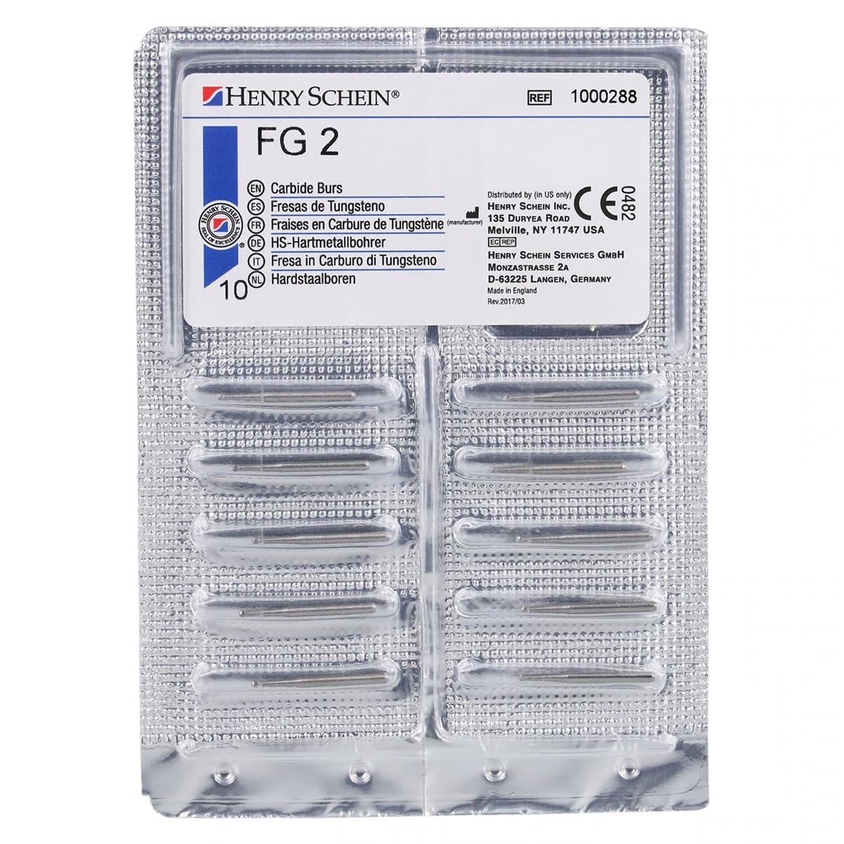 Carbide Bur FG 2, Plain Round, Operative, Friction Grip, Non-Sterile, 10/Pk thumbnail 5