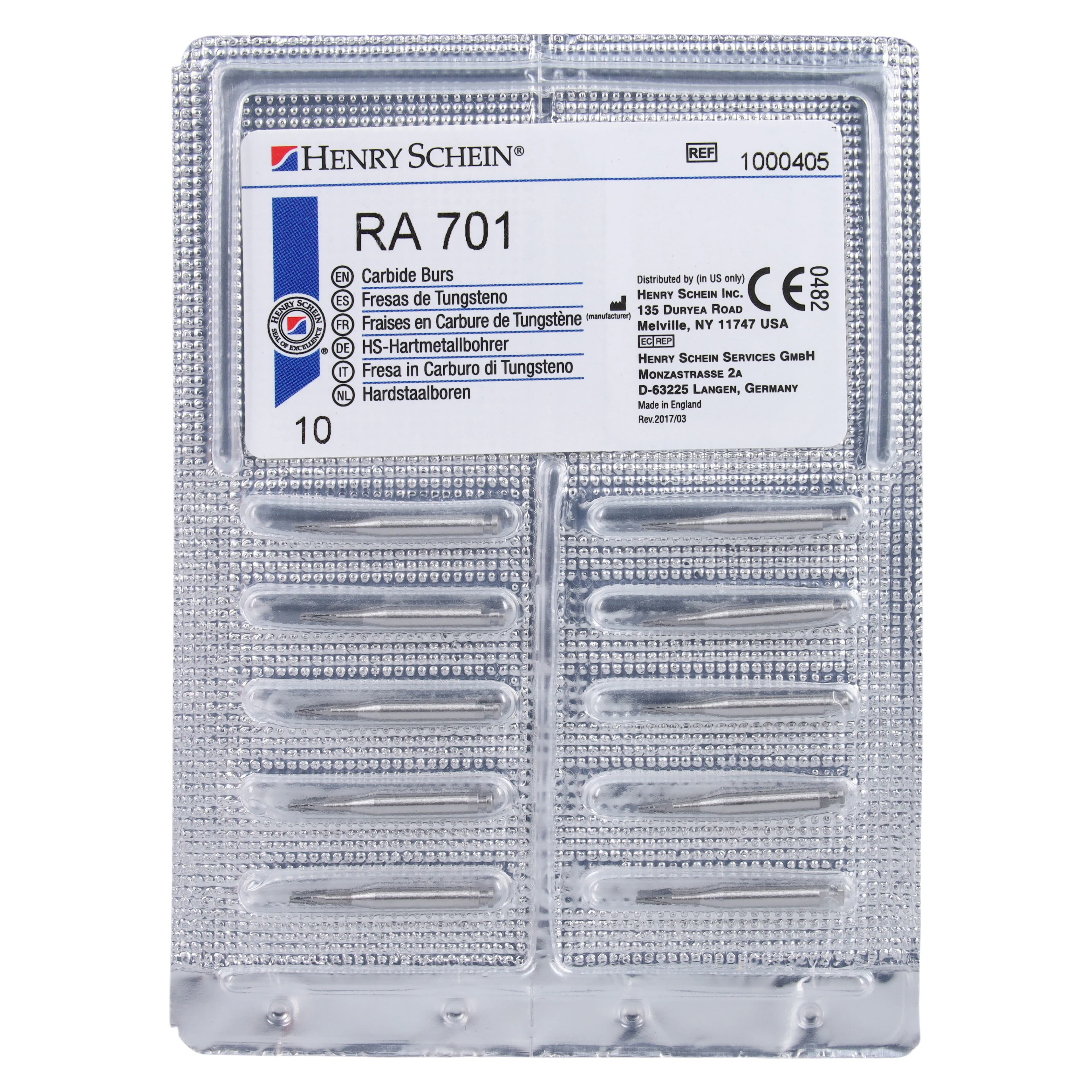 Carbide Bur RA 701, Non-Sterile, Operative Tapered Fissure, Latch Angle, 10/Pk thumbnail 5