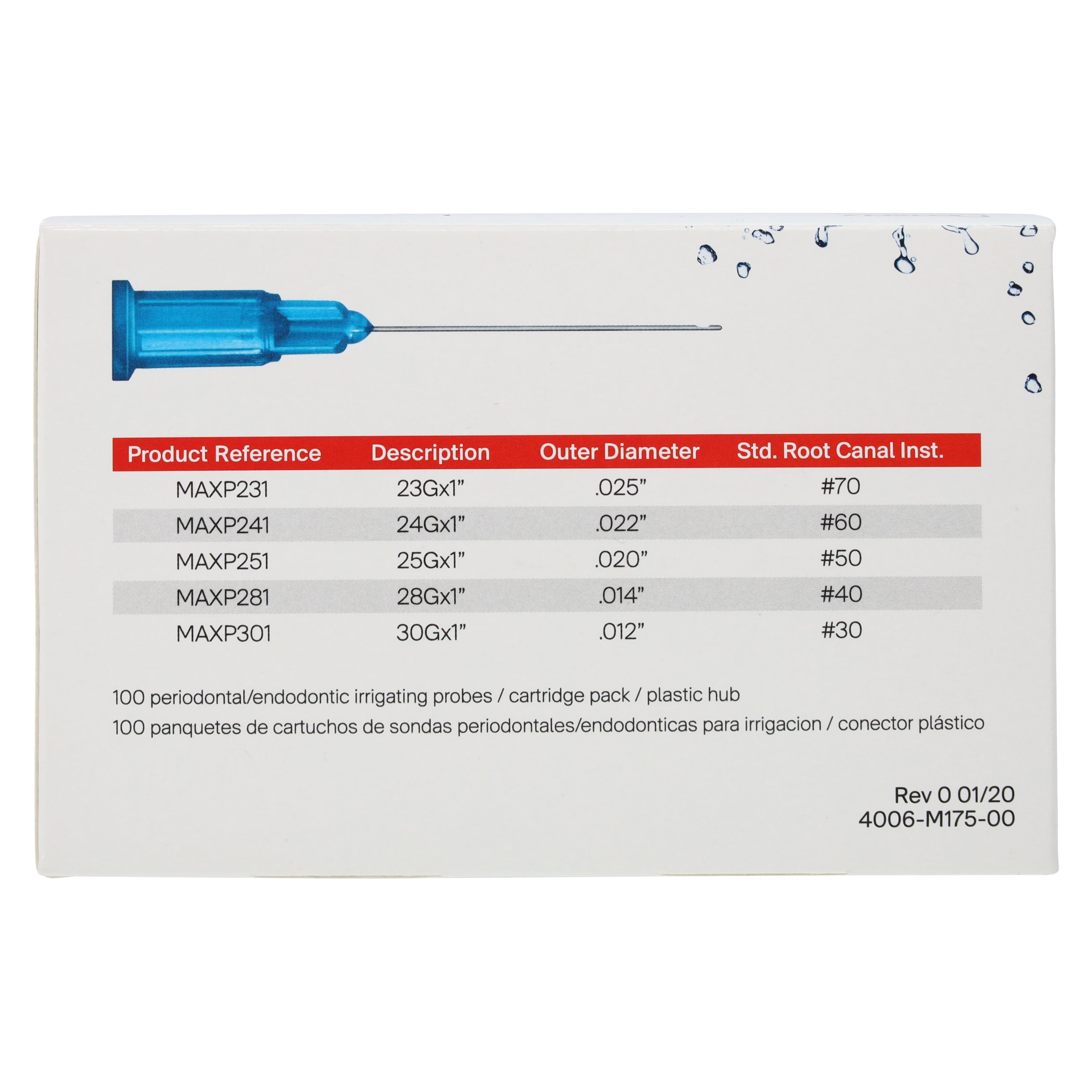 Max-i-Probe Endodontic/Periodontal Irrigation Probes, #70, 23 Ga x 1", Light Blue, 100/Box, MAXP231 thumbnail 6