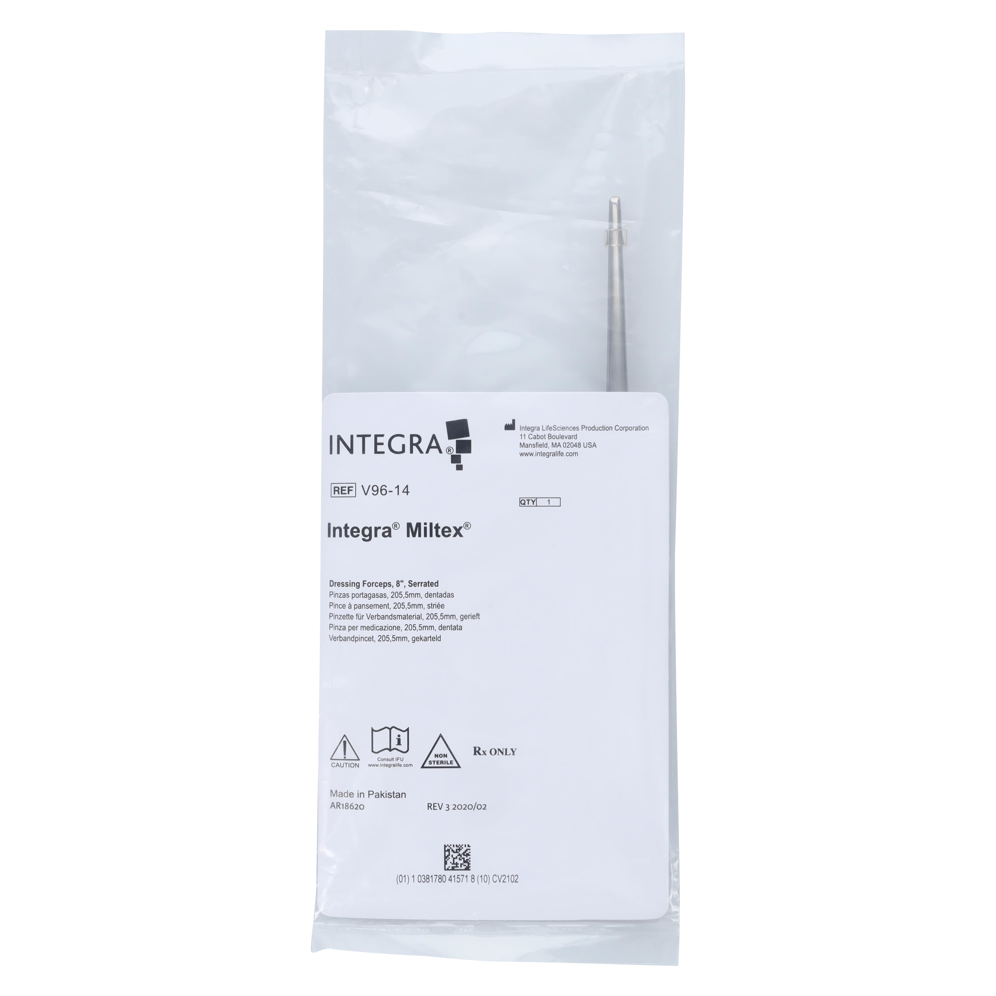 Miltex Vantage Dressing Forceps, 8 Inch, Stainless Steel, Autoclavable, Each thumbnail 5