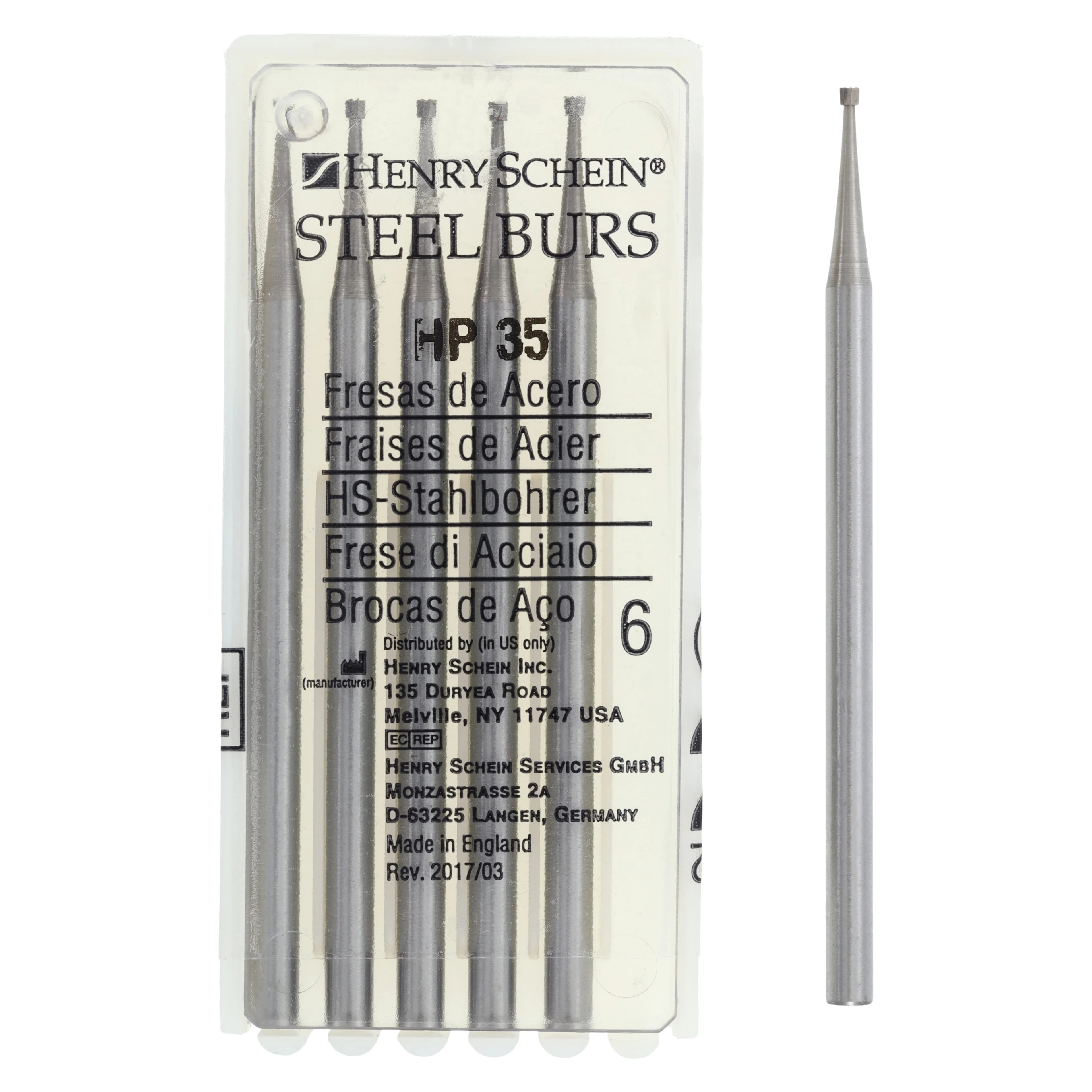 Steel Bur HP 35, Inverted Cone, Handpiece, 6/Package thumbnail 3