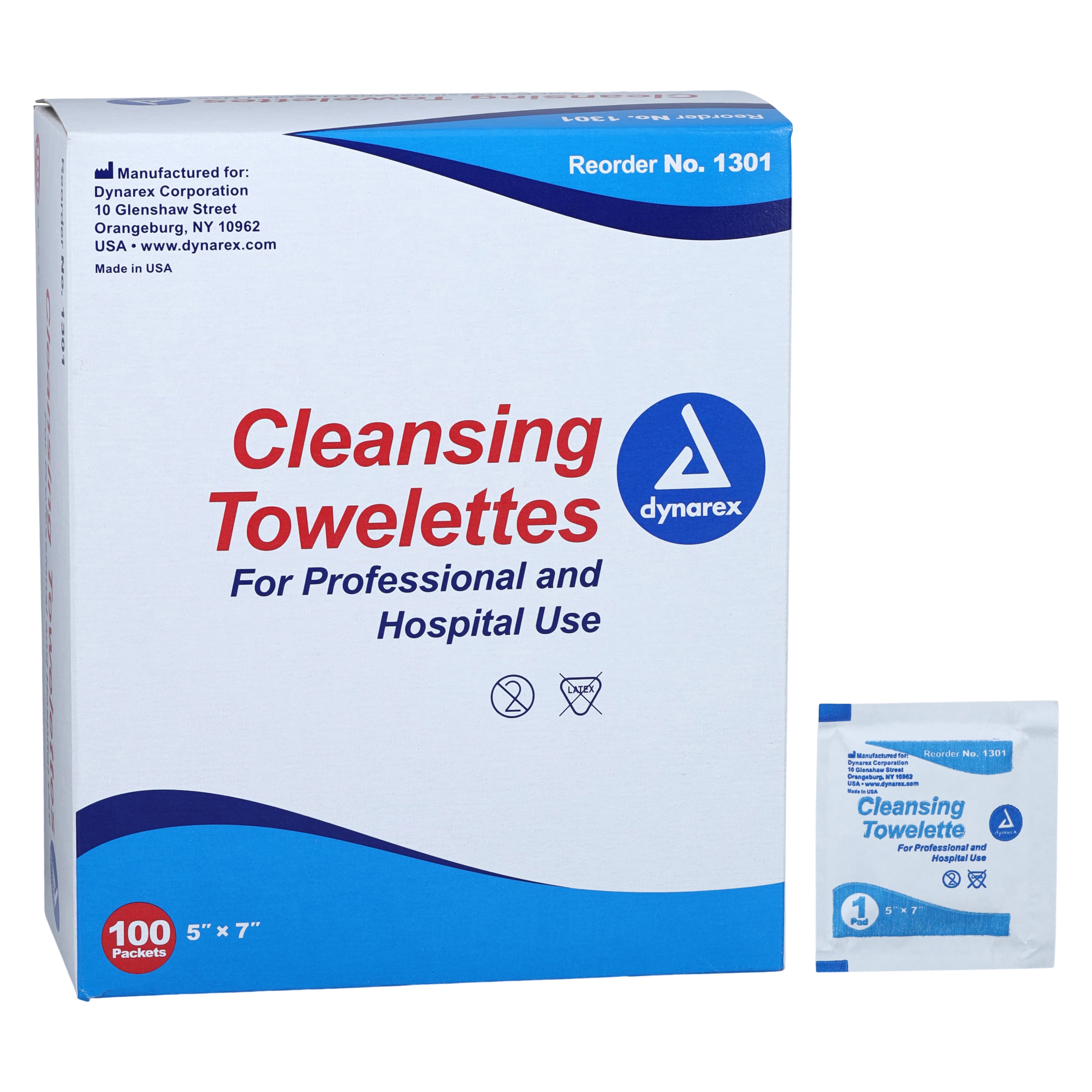 Dynarex Nice 'n Clean Cleansing Towelette, Benzalkonium Chloride, 5x7" thumbnail 2