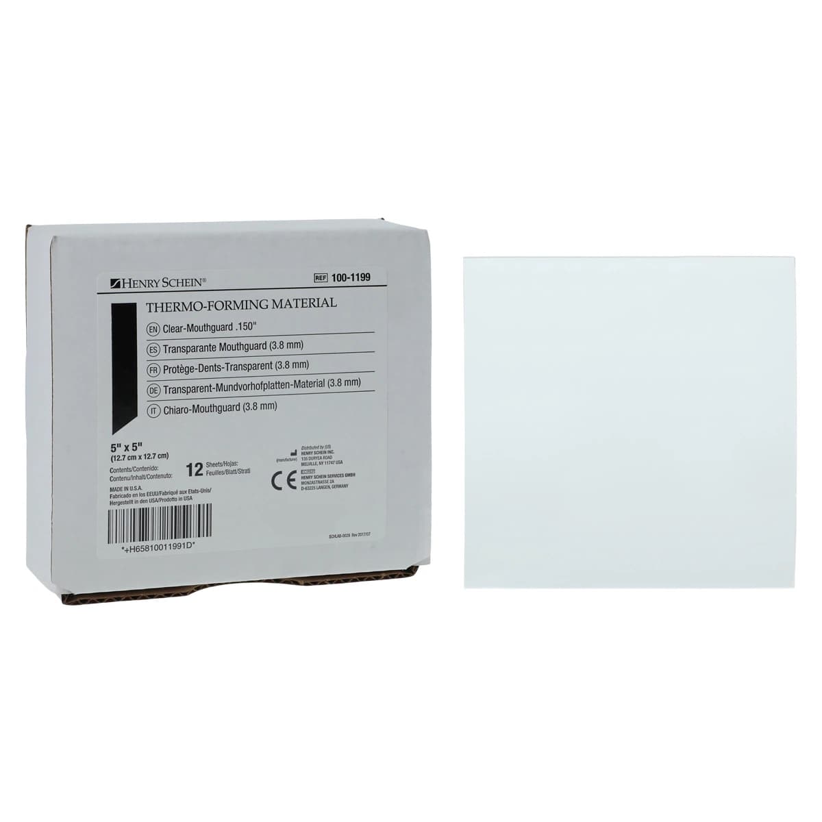 Thermo-Forming Mouthguard Material, Clear Laminate, 0.150", 12/Box, 01KEZKNM12192NJKBNVJN2BSJX - Thermo-Forming Mouthguard Material - Image 1