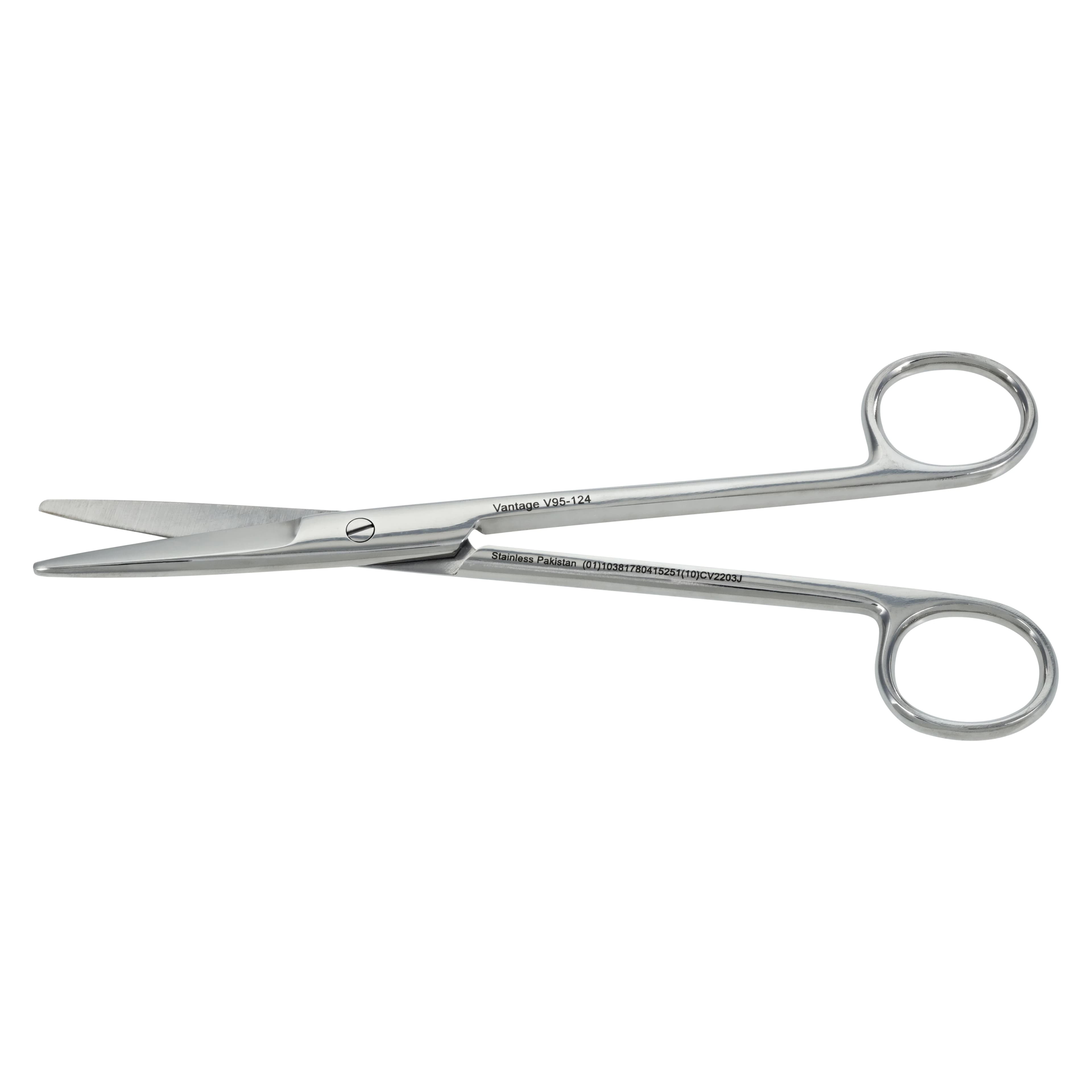 Vantage 6-3/4" Mayo Dissecting Scissors, Straight, Standard Beveled Blades, Stainless Steel - Vantage 6-3/4" Mayo Dissecting Scissors with Straight Standard Beveled Blades - Image 1