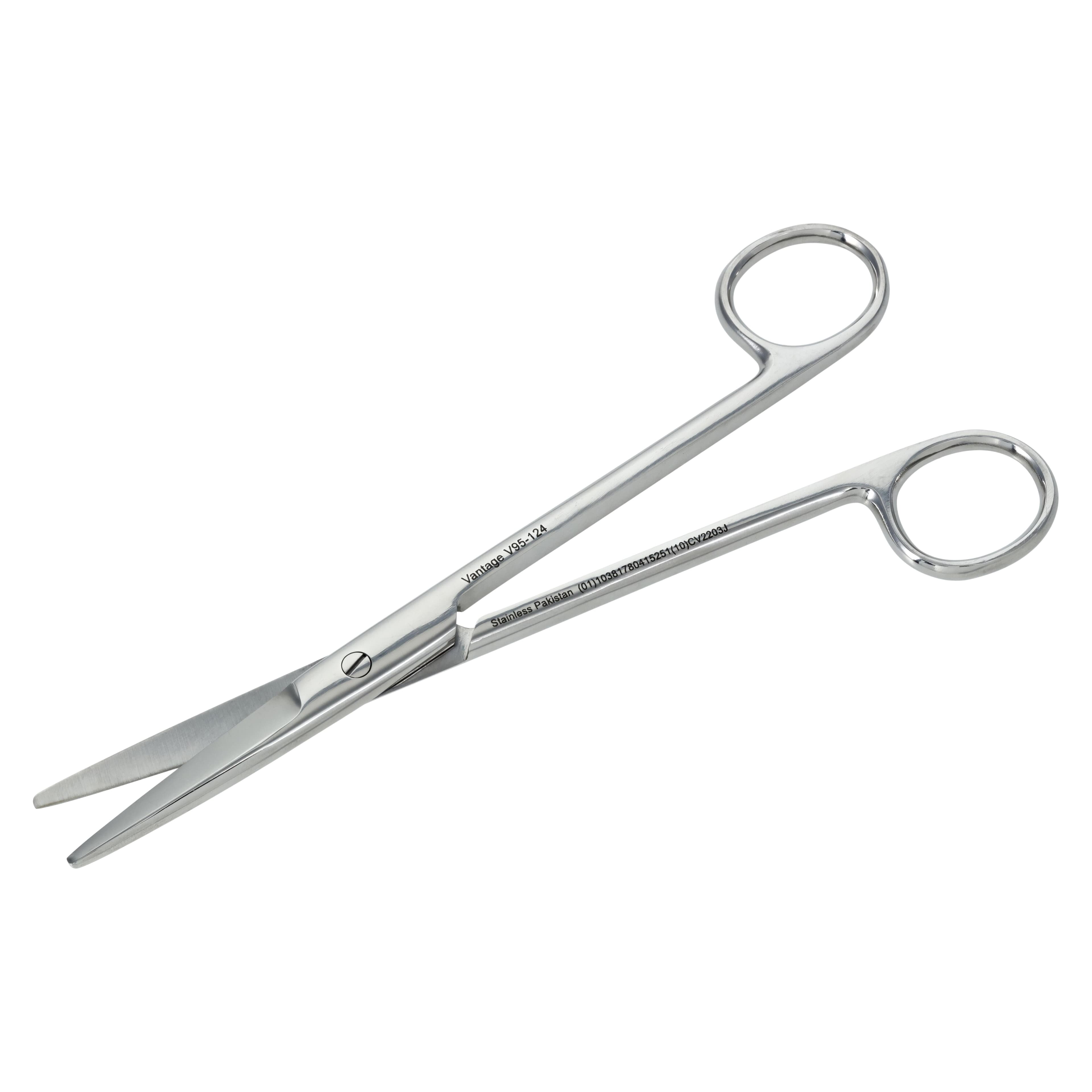Vantage 6-3/4" Mayo Dissecting Scissors, Straight, Standard Beveled Blades, Stainless Steel thumbnail 4