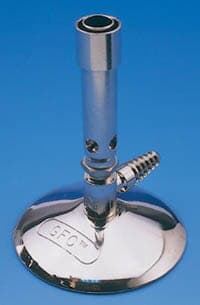 Grobet Bunsen Burner #100, Natural Gas, 5" Height, 8mm Tubing, Nickel-Plated thumbnail 2