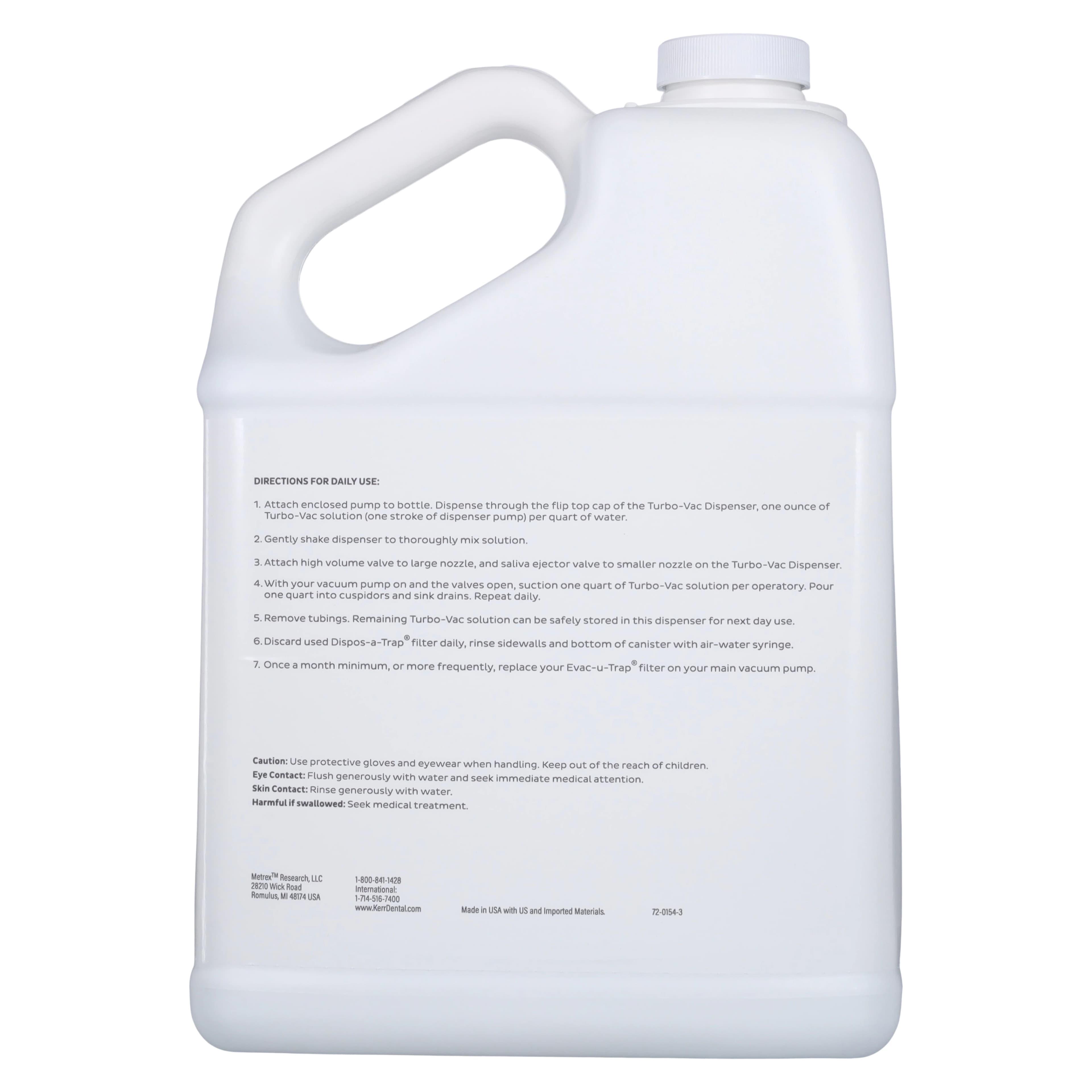 Kerr TotalCare Turbo-Vac Evacuation System Cleaner, Non-Foaming, Biodegradable, 1 Gallon Bottle, 5050-1/5050C thumbnail 5