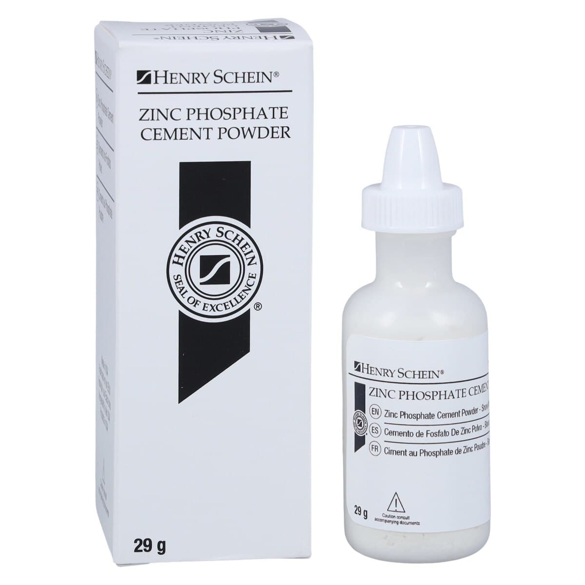 Henry Schein Zinc Phosphate Cement Powder, Snow White, 29 g Bottle - Zinc Phosphate Cement Powder - Image 1