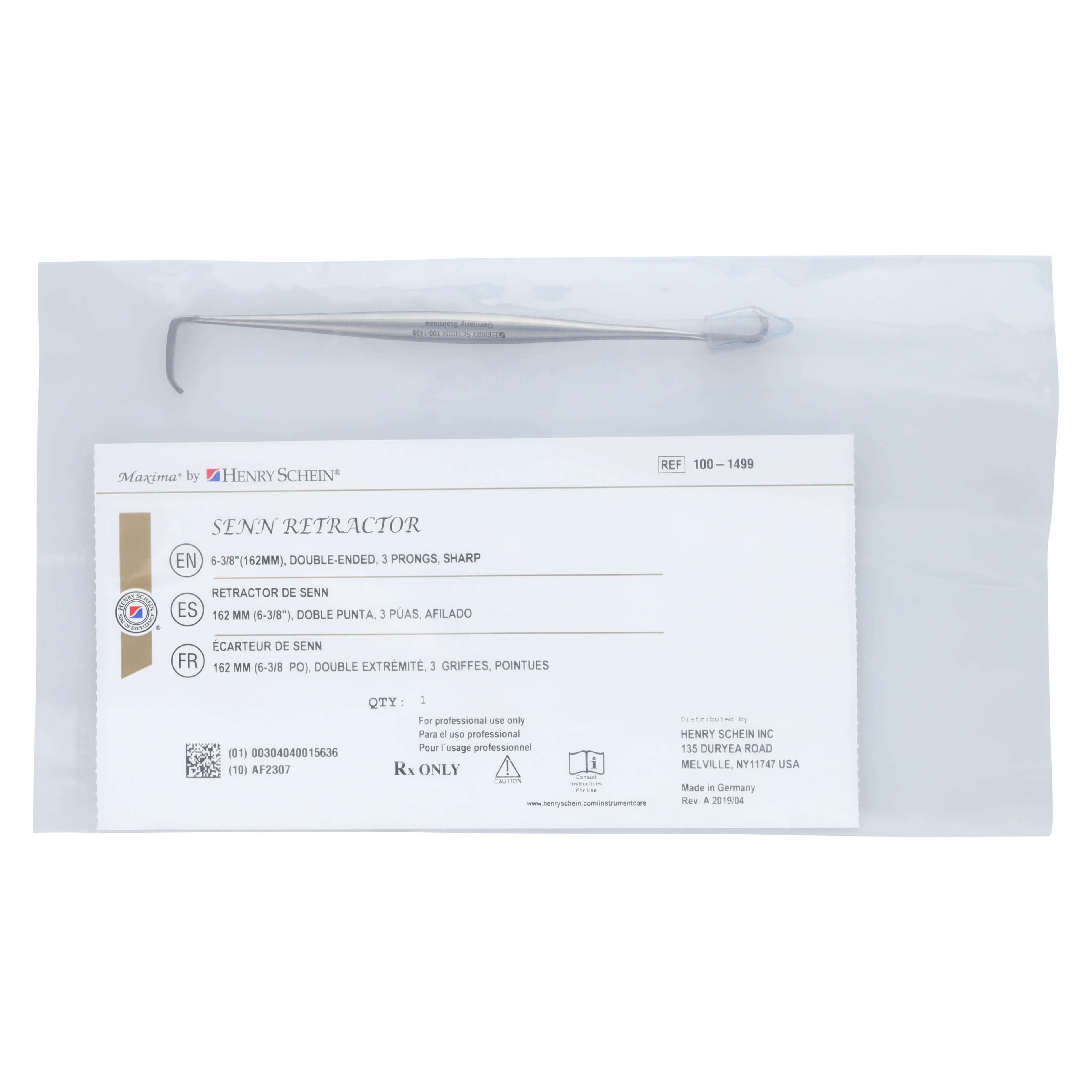 Senn Retractor, Double-Ended, Stainless Steel, 6-3/8" thumbnail 6