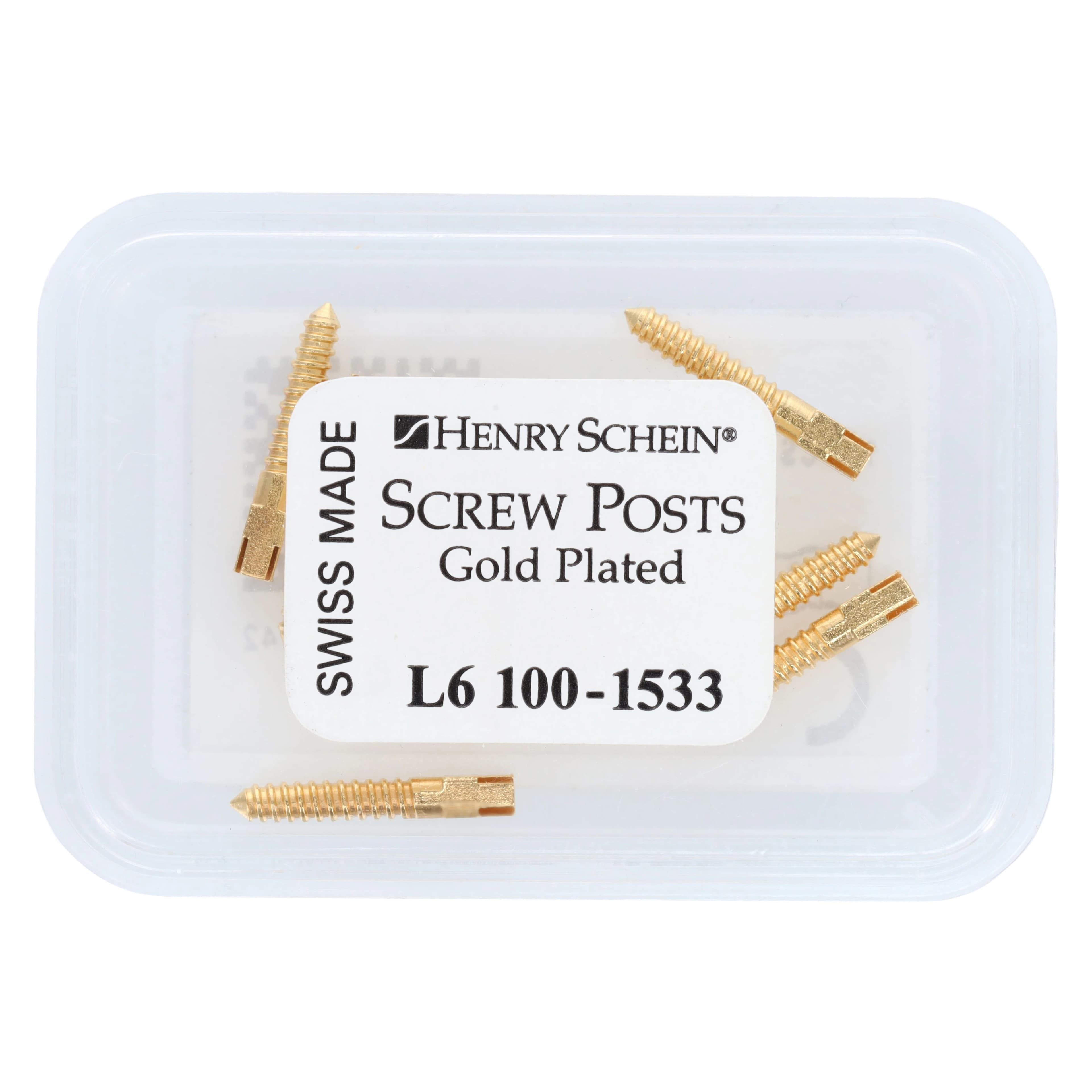Henry Schein Gold-Plated Screw Posts, Long 12 mm, Refill, 12/Box thumbnail 2