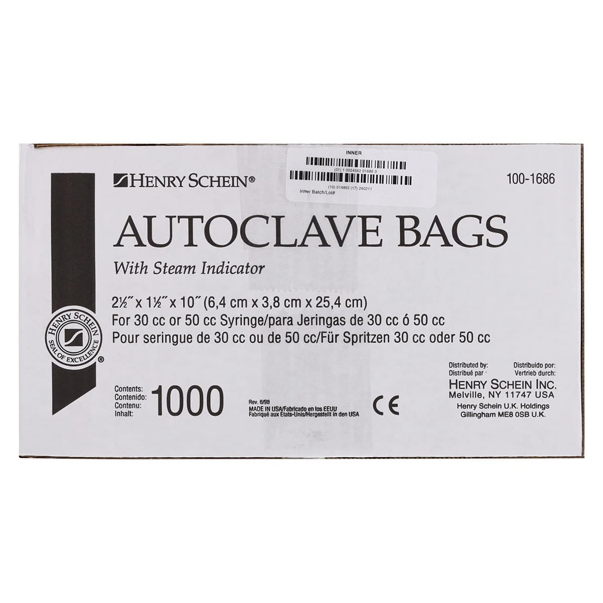 Henry Schein Autoclave Bags, Self-Seal, 10 in x 2.5 in, White, 1000/Box thumbnail 4