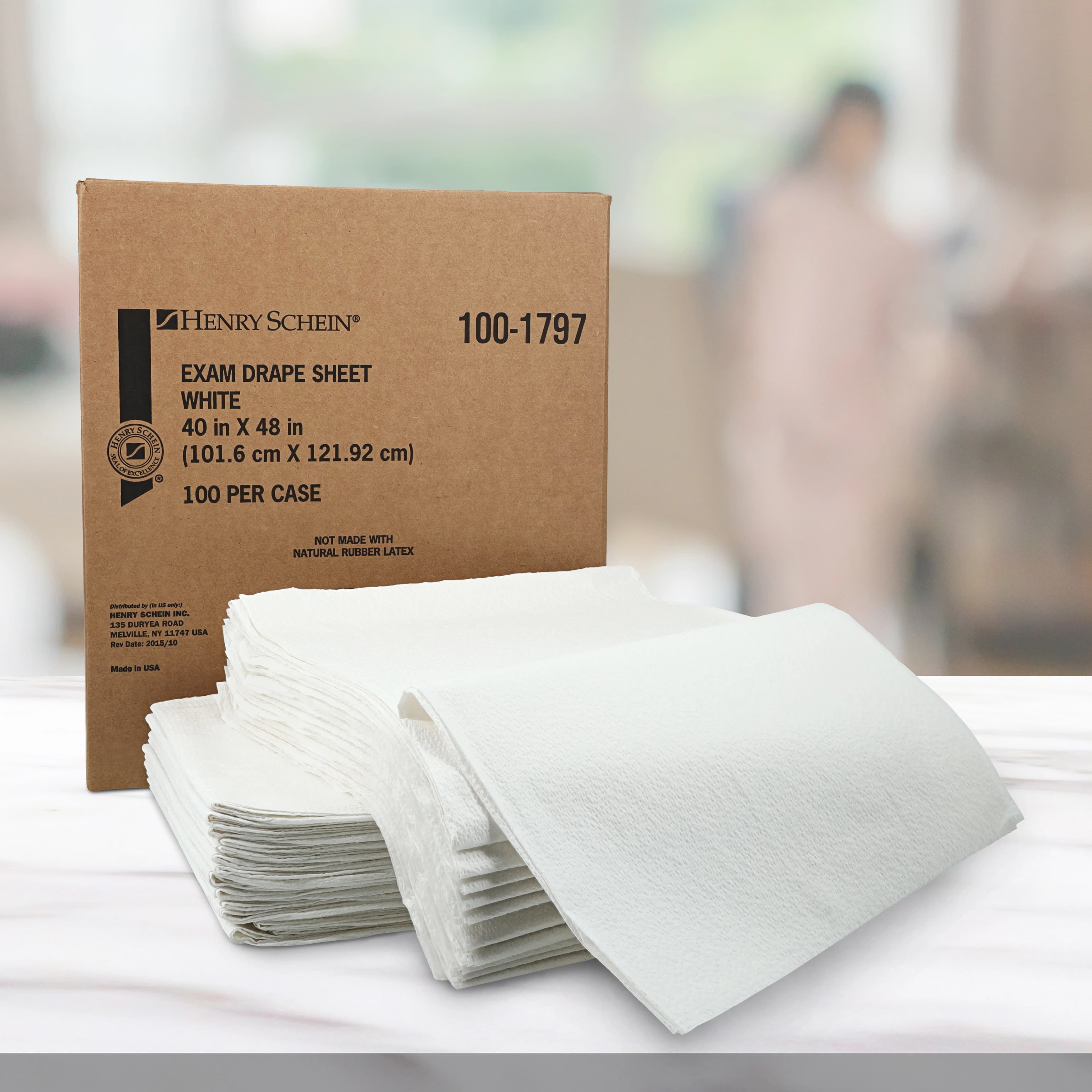 Henry Schein Exam Drape Sheet, 2-Ply Tissue, White, Non-Sterile, 40 in x 48 in, 100/Case thumbnail 4