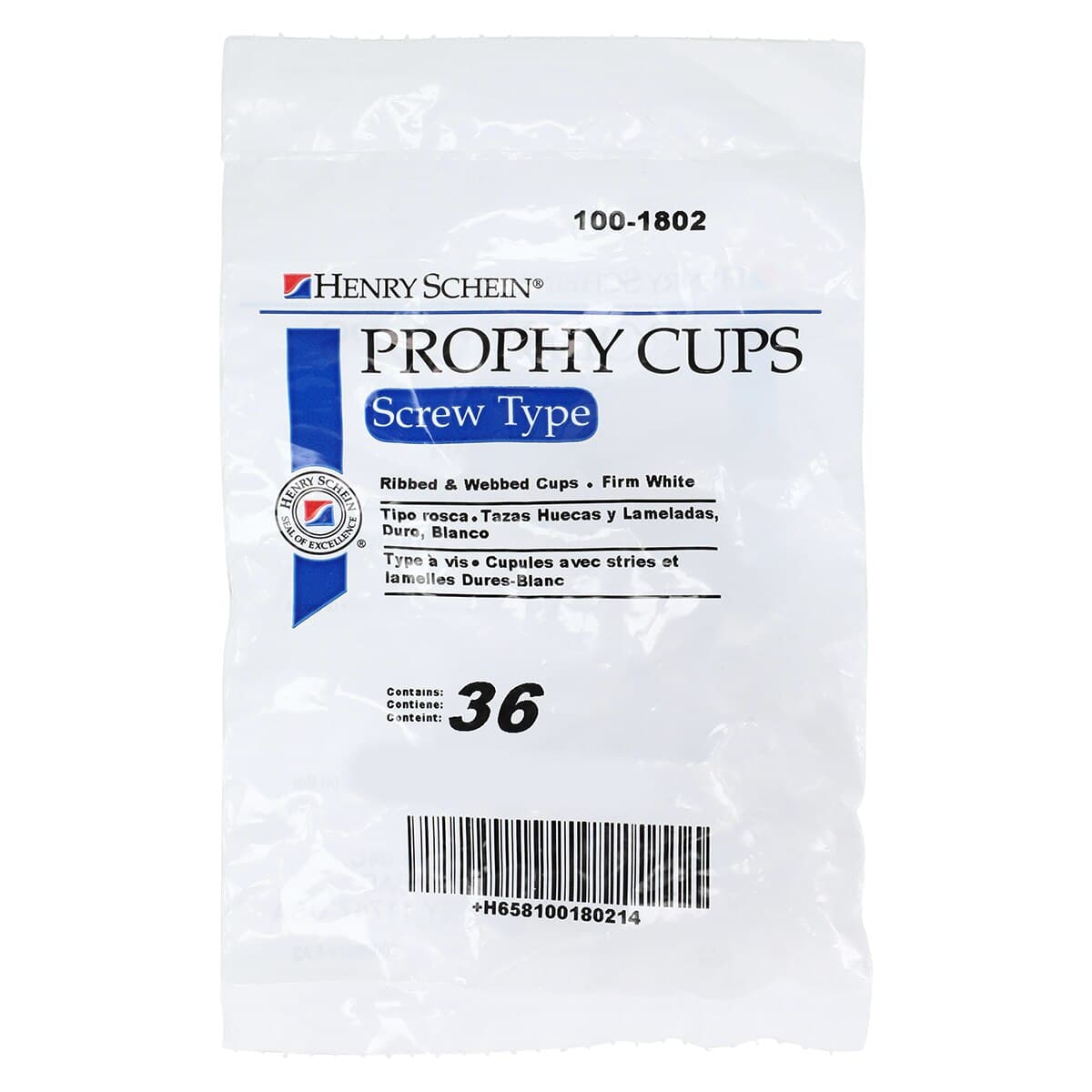 Acclean Webbed & Ribbed Prophy Cups, Screw Type, White, 36/Pk thumbnail 3