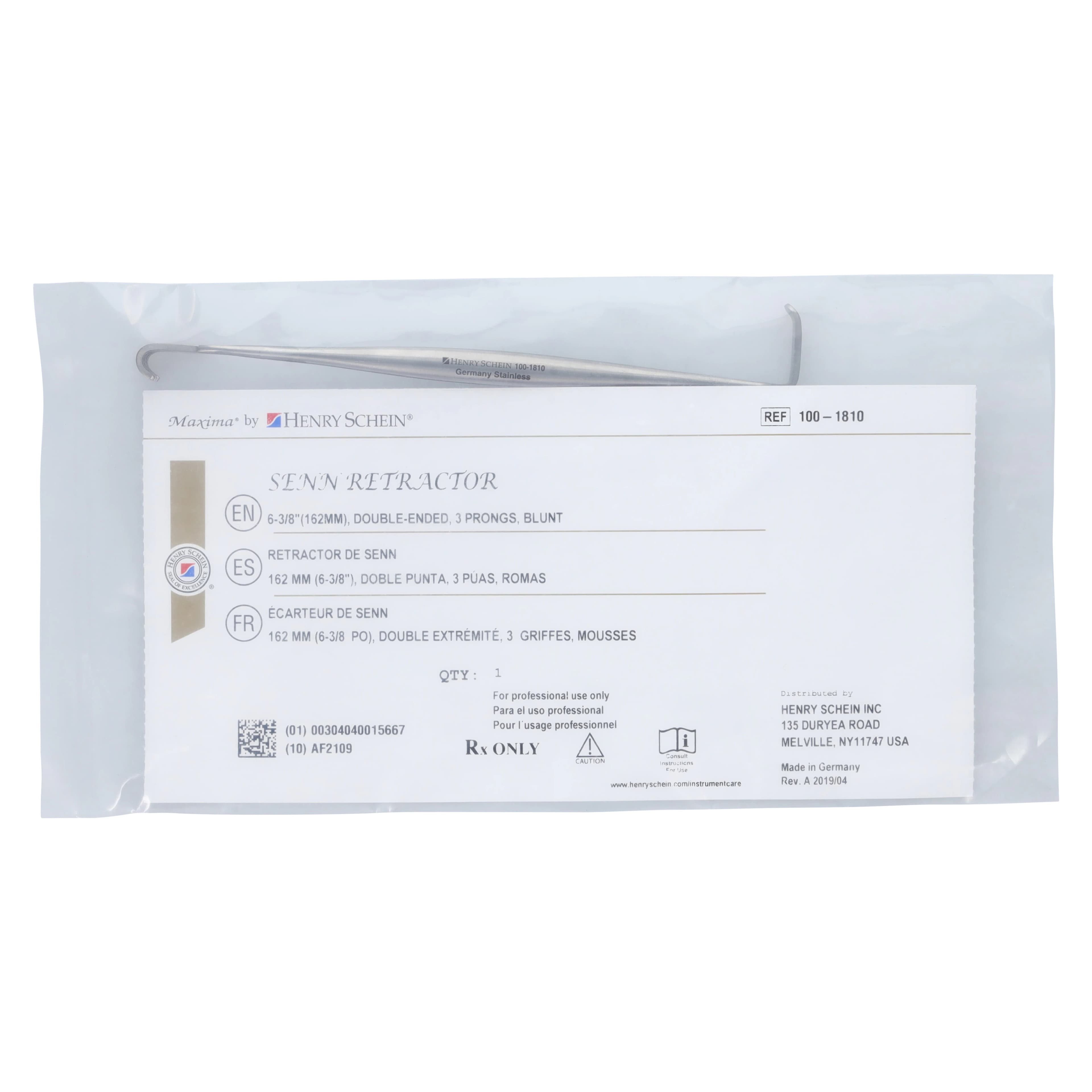 Henry Schein Senn Retractor, Blunt, 6-3/8" Stainless Steel, Each thumbnail 6