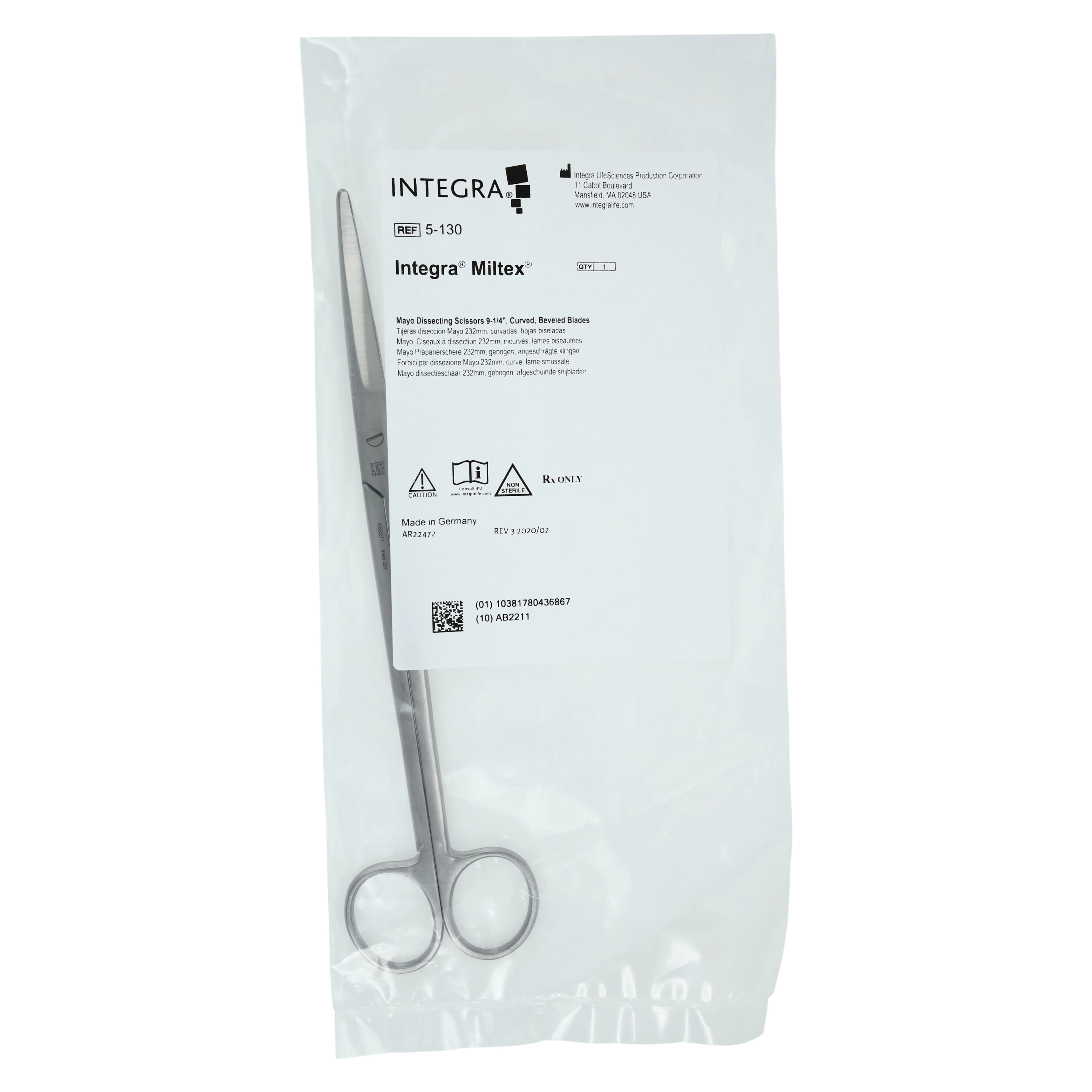Miltex Mayo Dissecting Scissors, Curved, 9" (23 cm), Stainless Steel, Reusable, Autoclavable thumbnail 5
