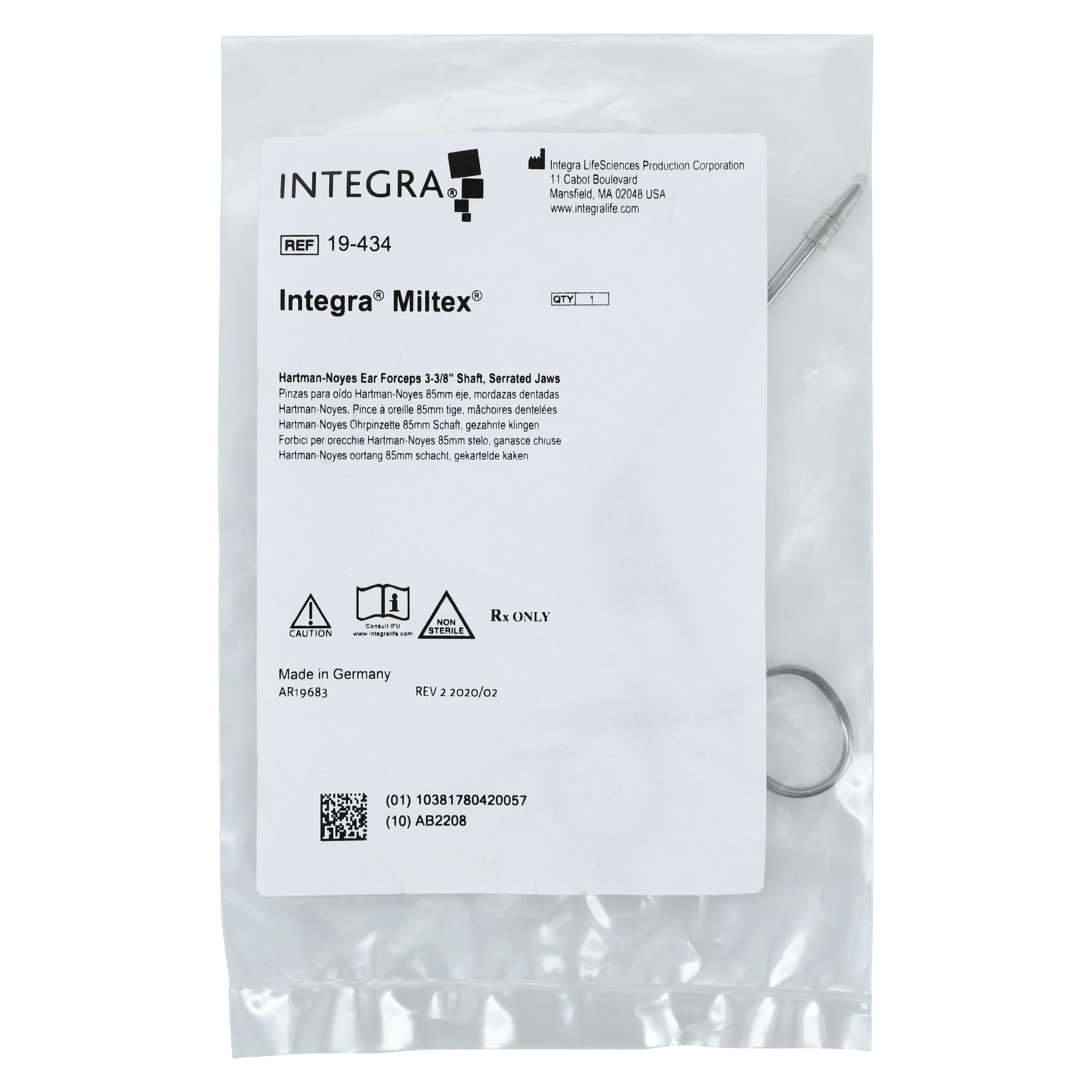 Hartman-Noyes Alligator Forcep, 3-1/4" Stainless Steel, Autoclavable, Each thumbnail 5