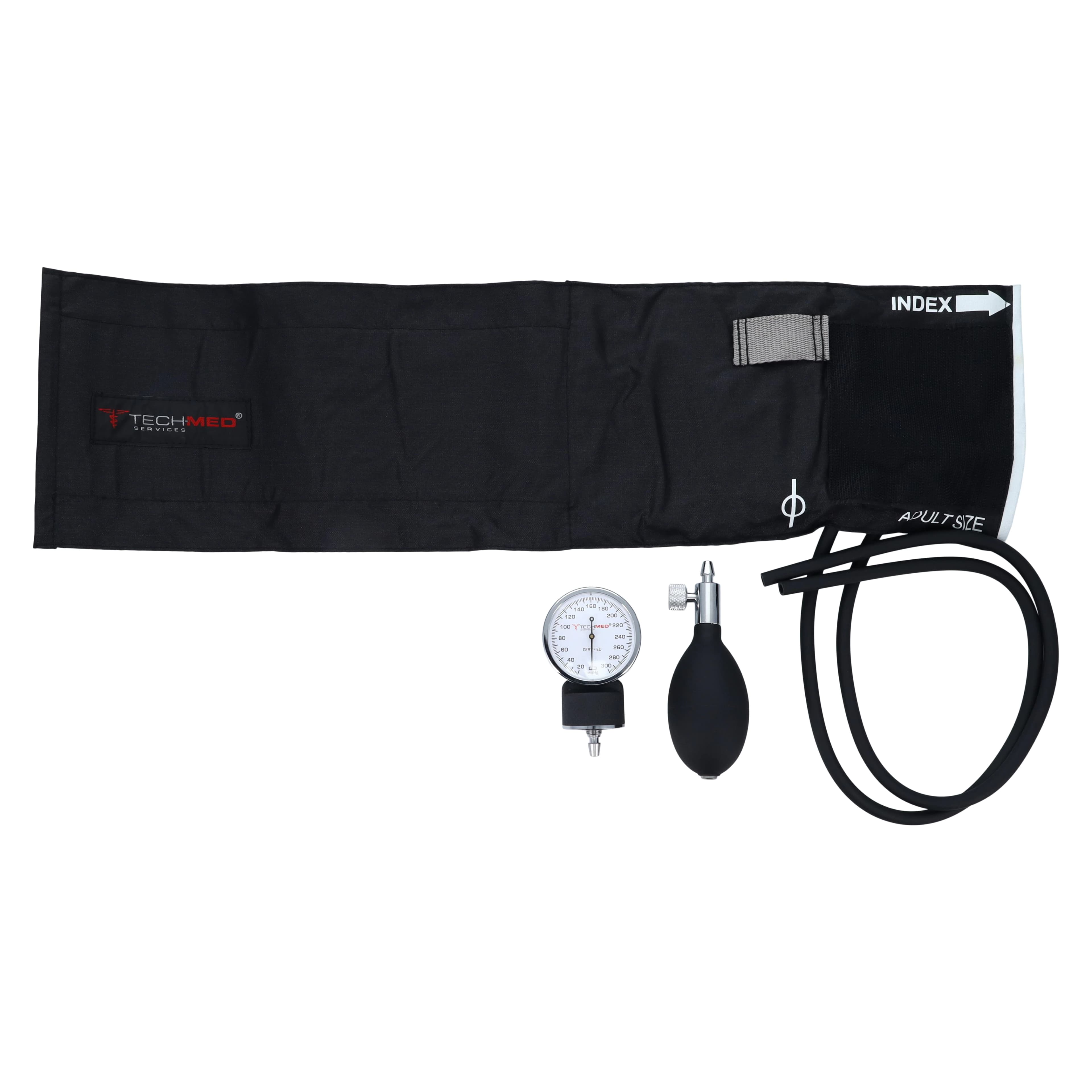 Tech-Med Deluxe Aneroid Sphygmomanometer with Adult Saddle Cuff, Latex, Each - Labstar Sphyg Adult Cuff - Image 1