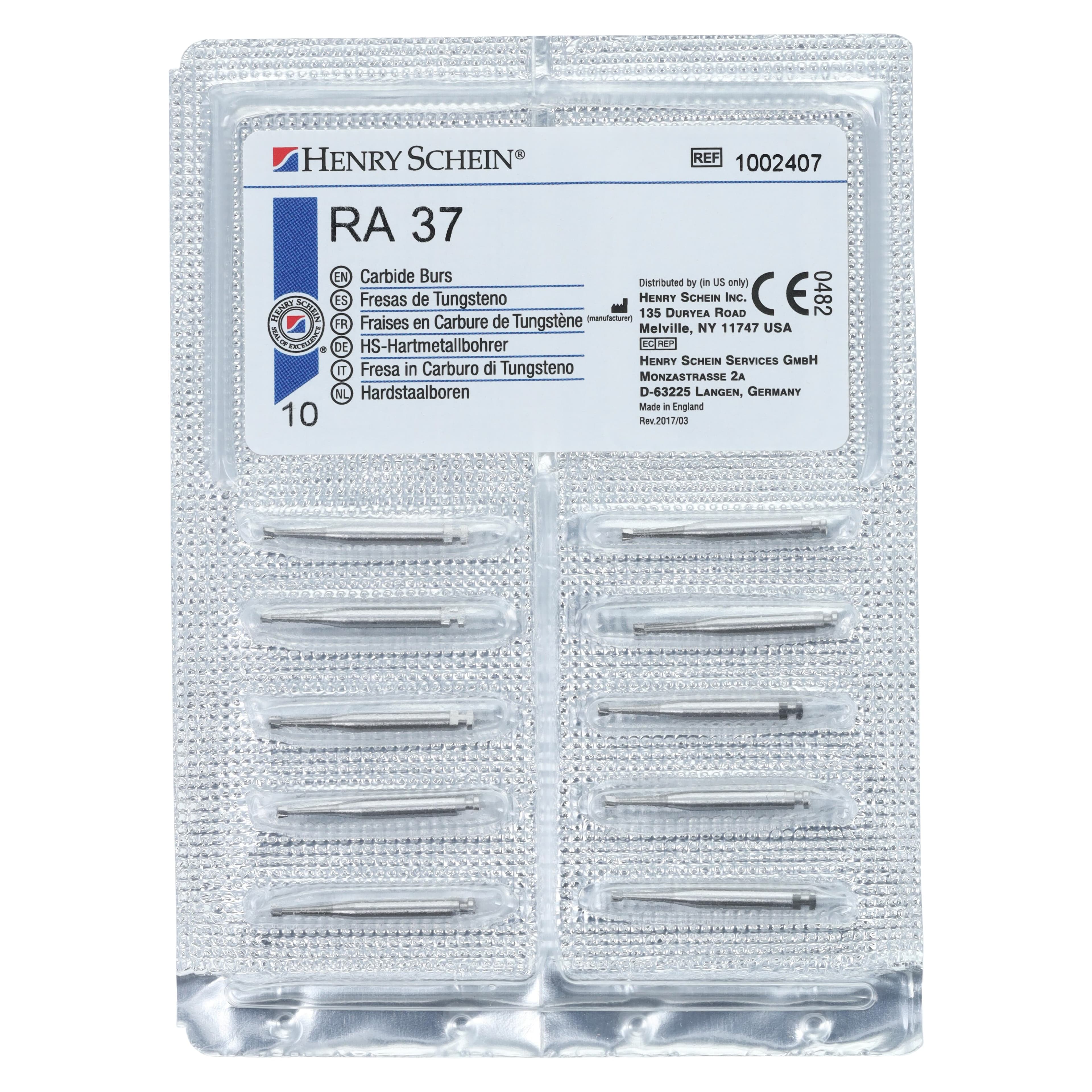 Carbide Bur RA 37, Non-Sterile, Operative, Inverted Cone, Latch Angle, 10/Pk thumbnail 5