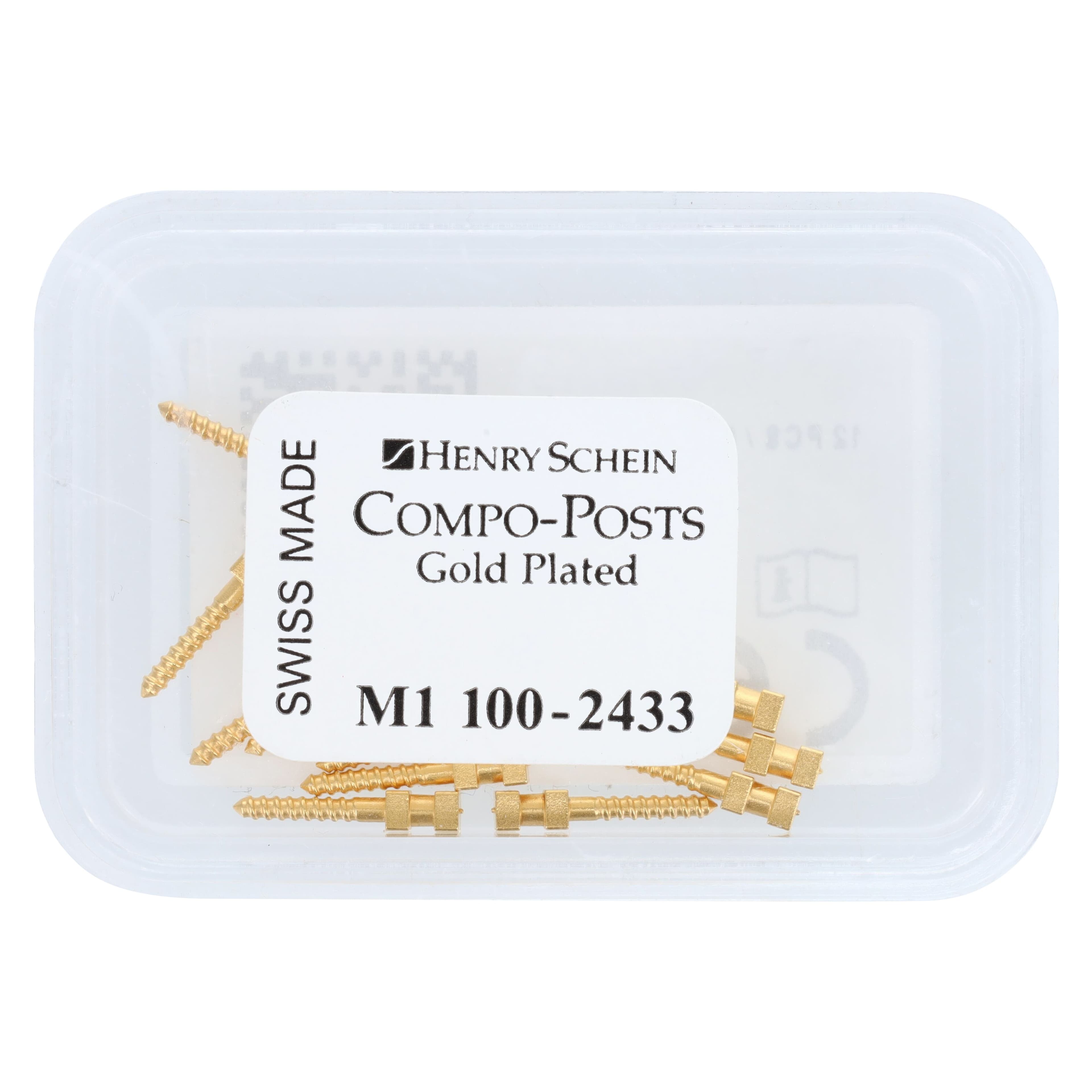 Compo-Post Gold Plated Screw Post Refill, Medium, 9.5 mm, 12/Box thumbnail 2