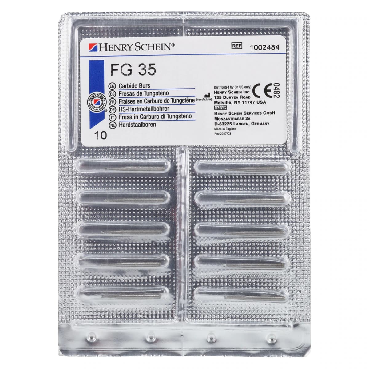 Carbide Bur FG 35, Non-Sterile, Operative Inverted Cone, Friction Grip, 10/Pk thumbnail 3