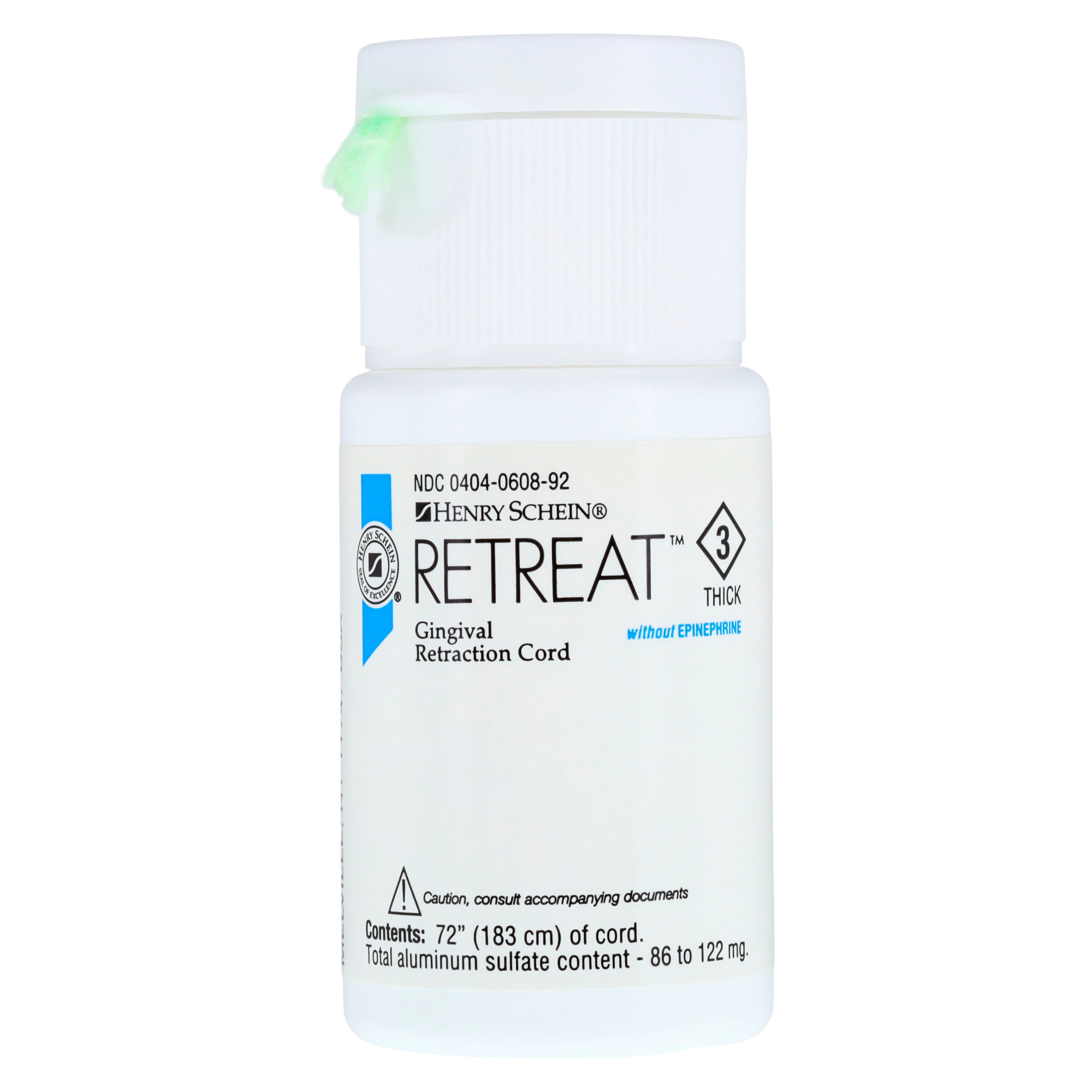 Retreat Aluminum Sulfate Twisted Gingival Retraction Cord, Size 3 Thick, 72 in, Each - Retreat Aluminum Sulfate Twisted Gingival Retraction Cord - Image 1