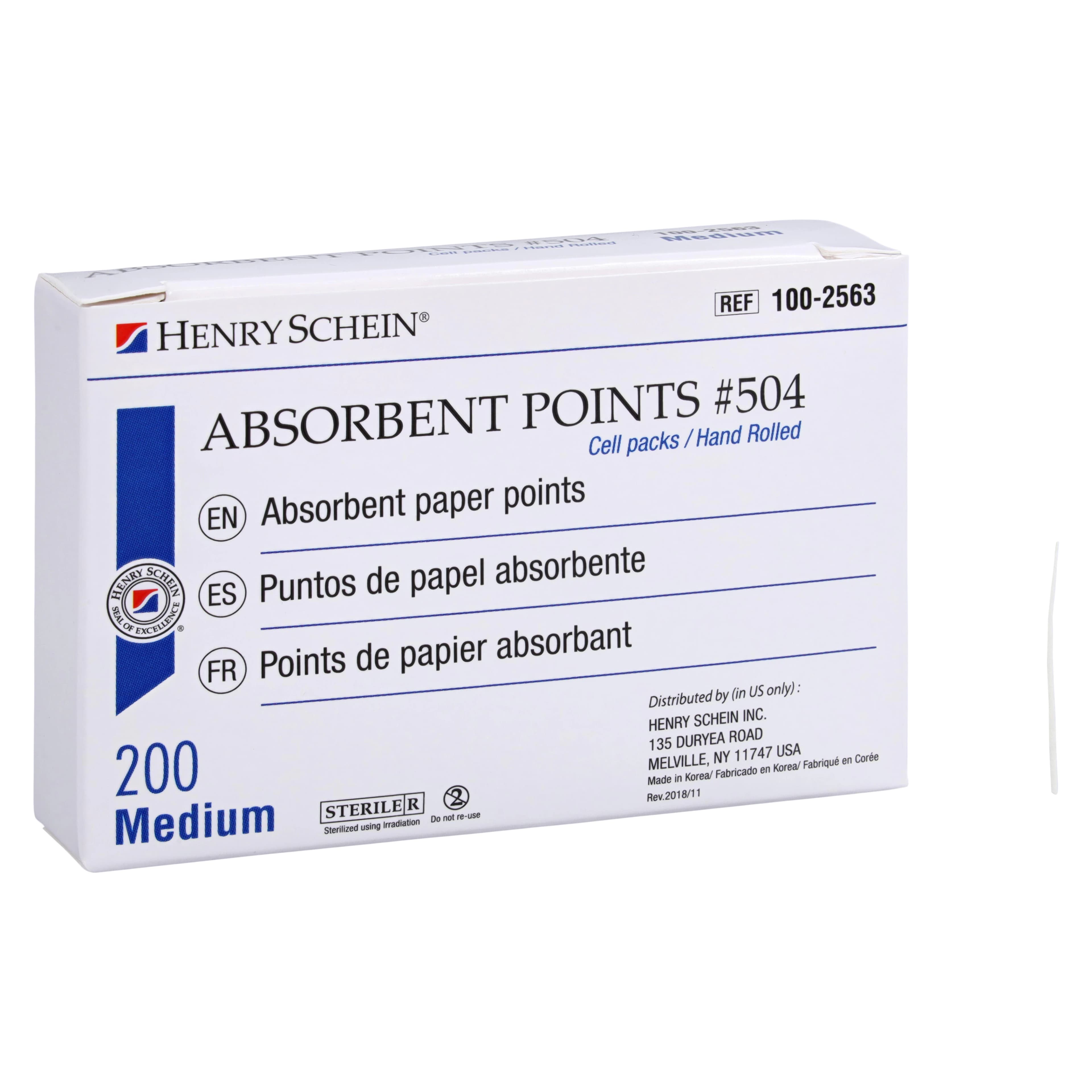 Absorbent Points #504, Medium, White, Sterile, 200/Box thumbnail 4