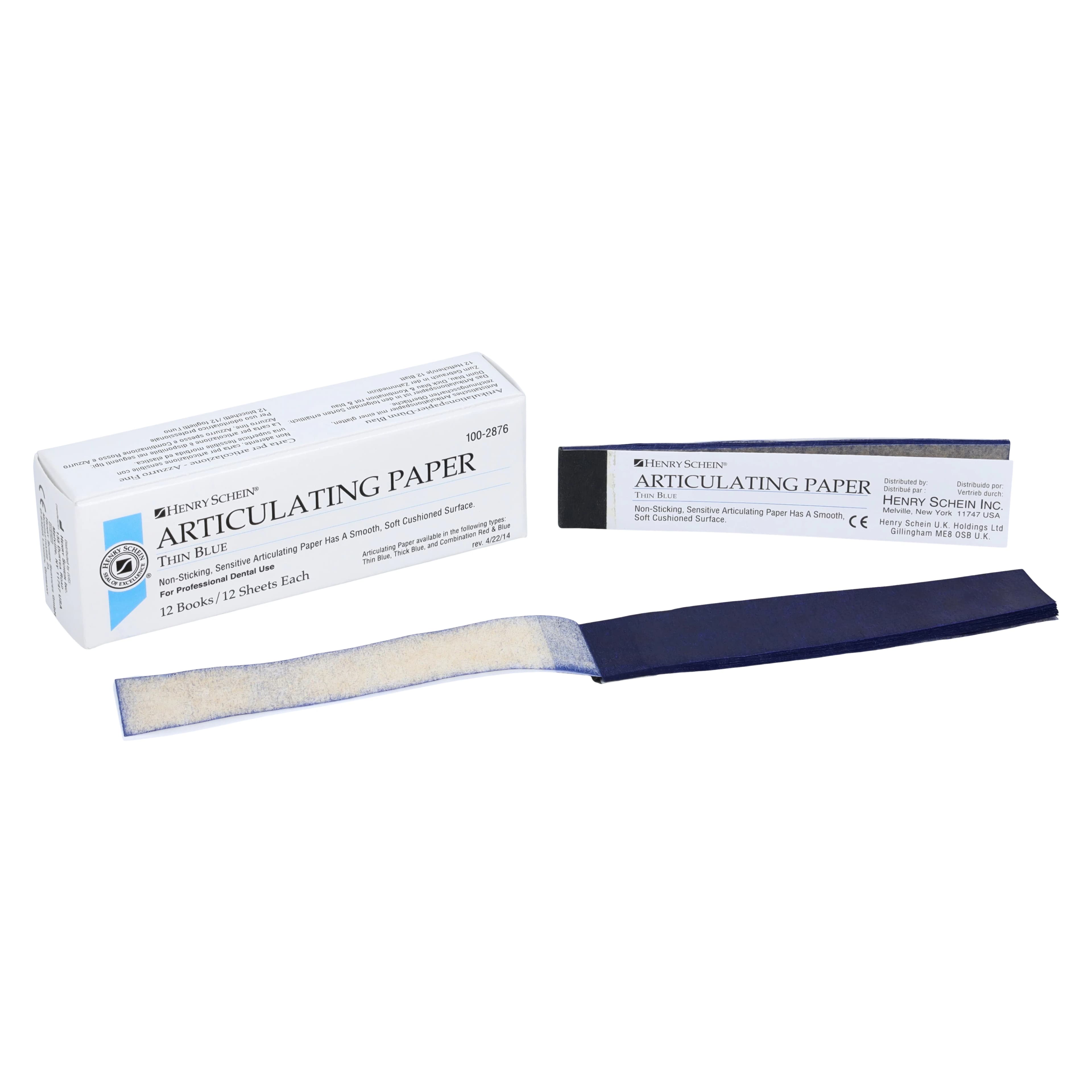 HSI Articulating Paper Strips Thin, Blue, 71 Microns, 12 Sheets/Book, 12 Books/Box, 144/Bx - HSI Articulating Paper Strips Booklet - Image 1