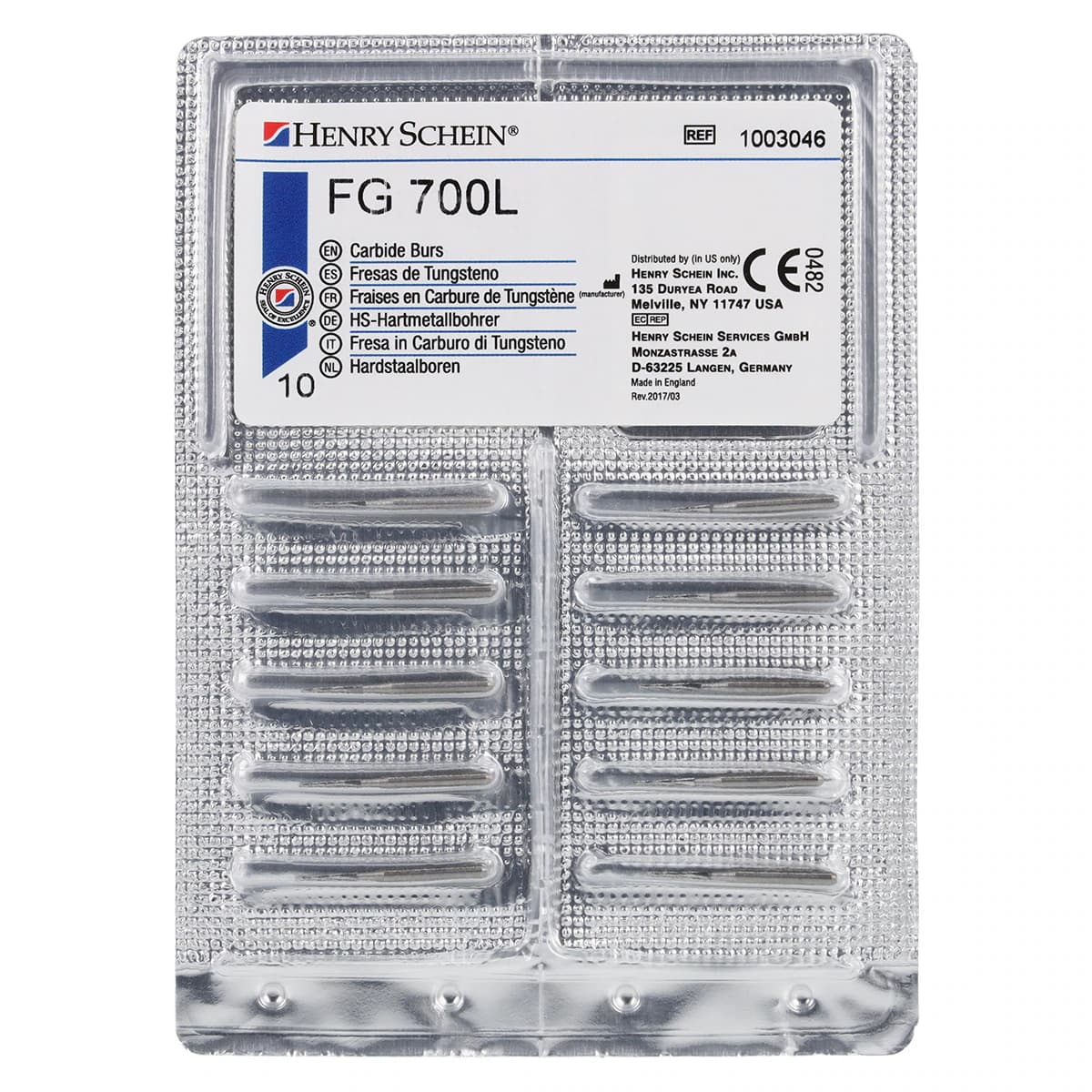 Carbide Bur FG 700L, Operative Flat End Taper, Friction Grip, Non-Sterile, 10/Pk thumbnail 2