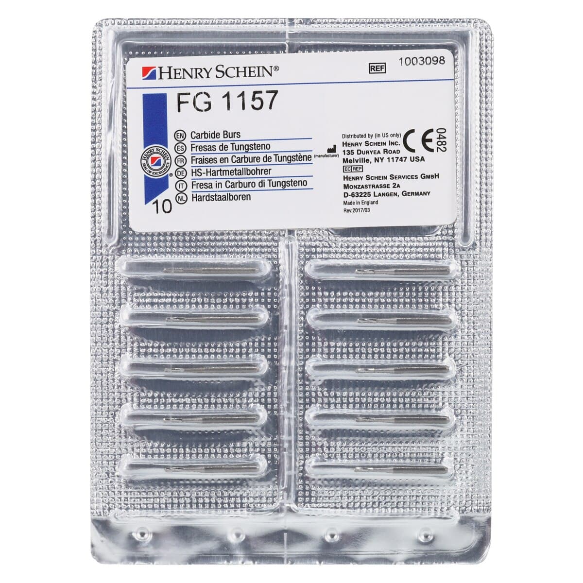 Carbide Bur FG 1157, Plain Fissure, Operative, Friction Grip, 10/Pk thumbnail 3
