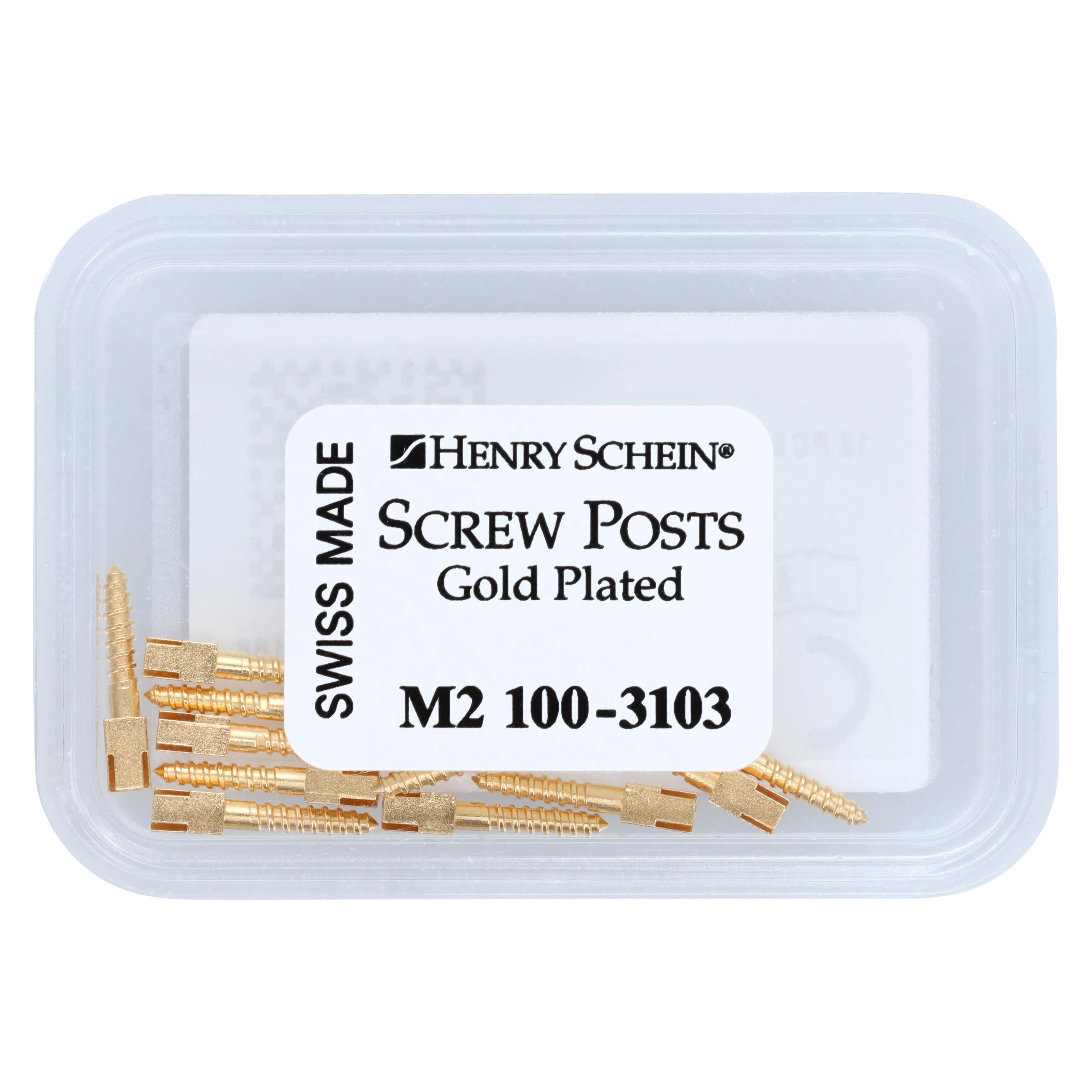 HSI Screw Posts Gold Plated Refill, Medium, 12/Box thumbnail 2