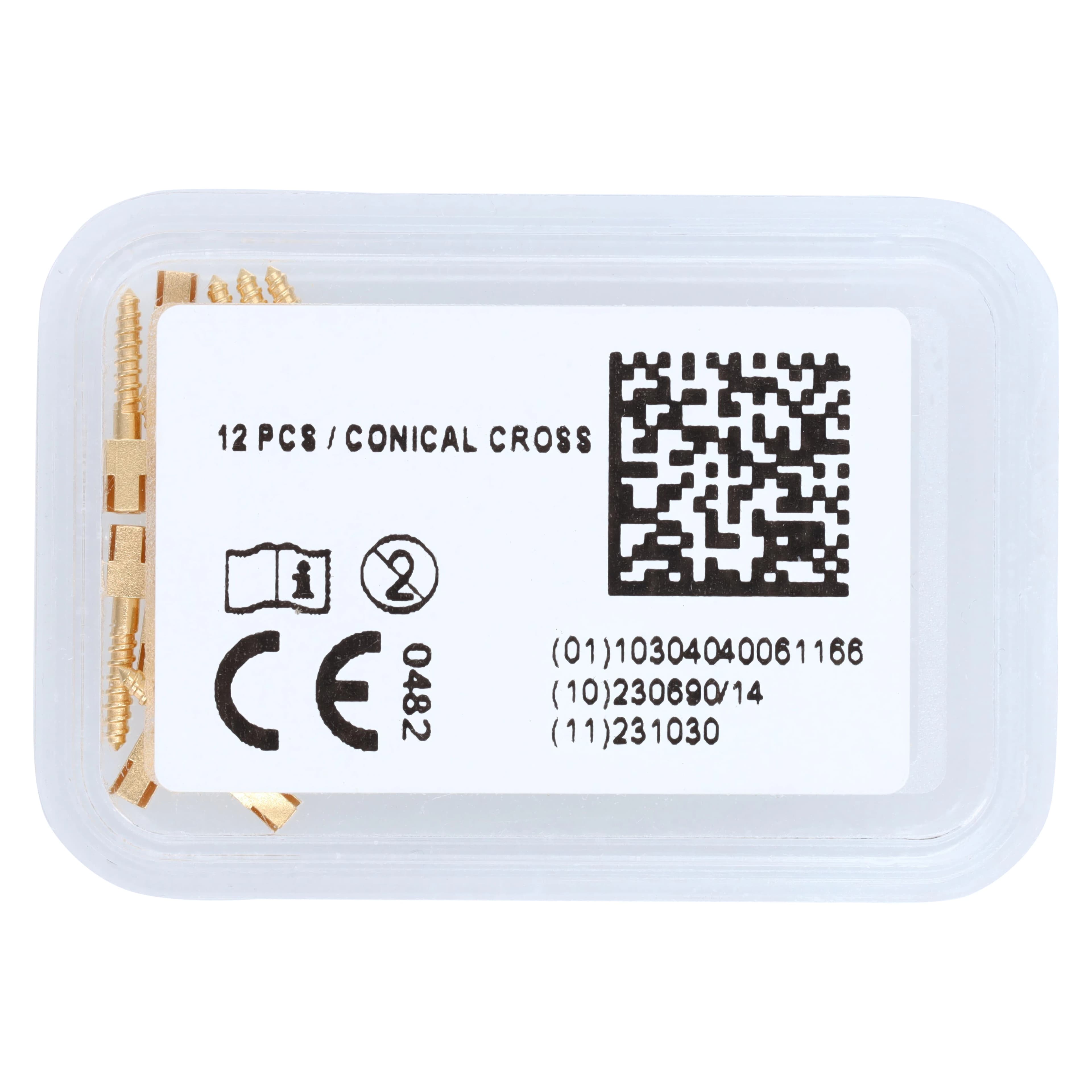 HSI Screw Posts Gold Plated Refill, Medium, 12/Box thumbnail 3
