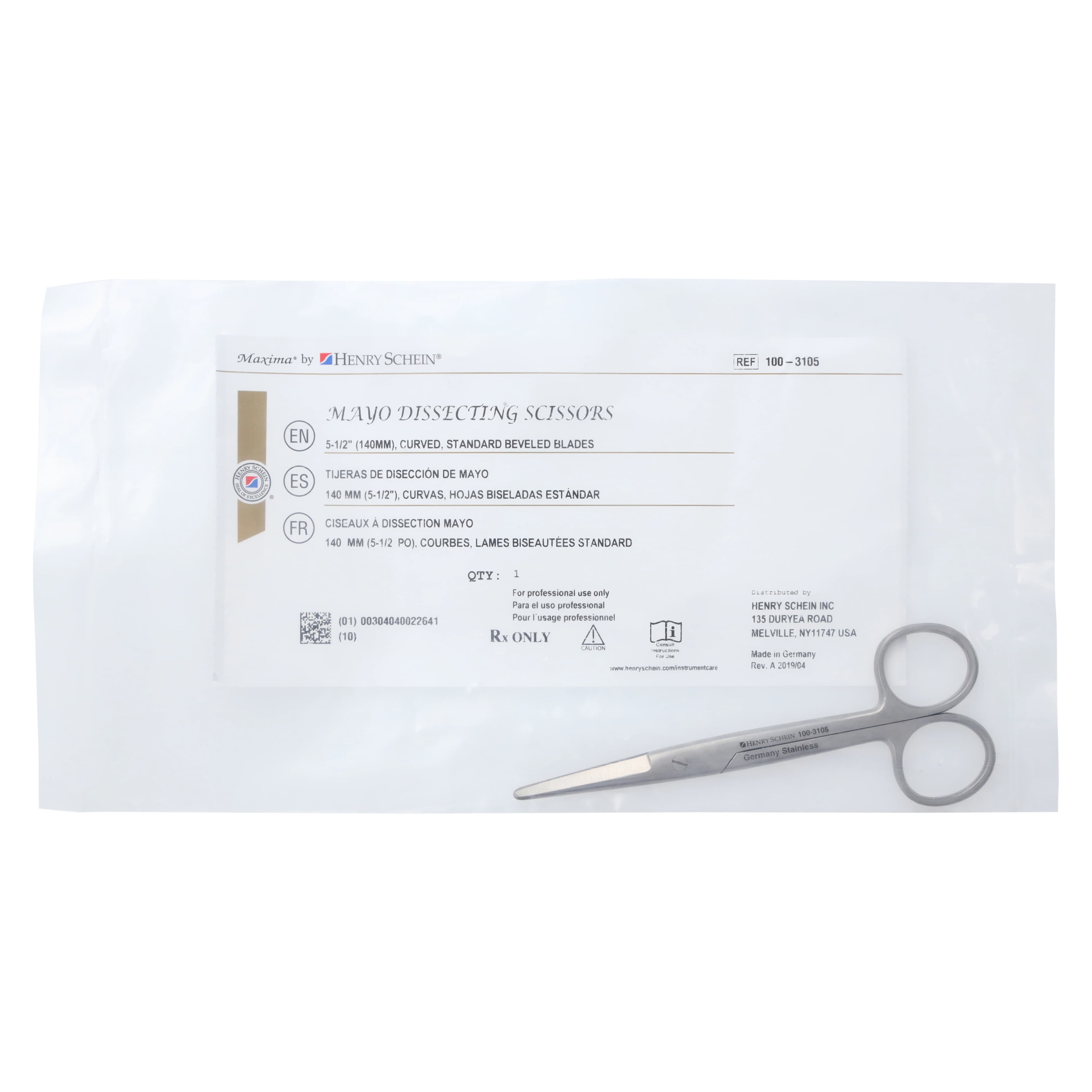 Mayo Scissors, 5.5" Curved, German Stainless Steel, Each thumbnail 6