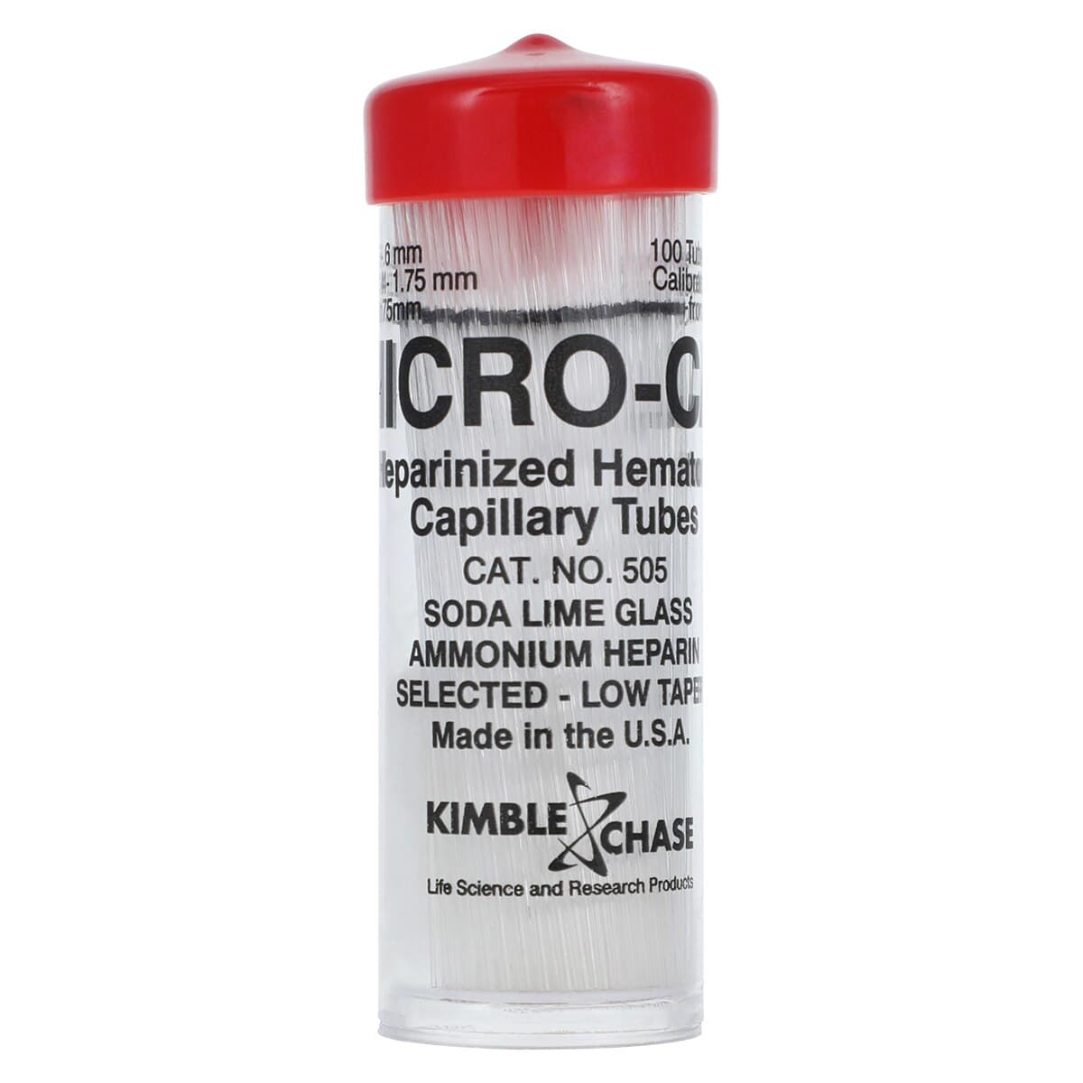 Capillary Tube Micro-Cal Hep, Microhematocrit, Heparin, Soda-Lime Glass, Snap Cap, Black Tip, 0.5x77mm, 100/Bottle thumbnail 4