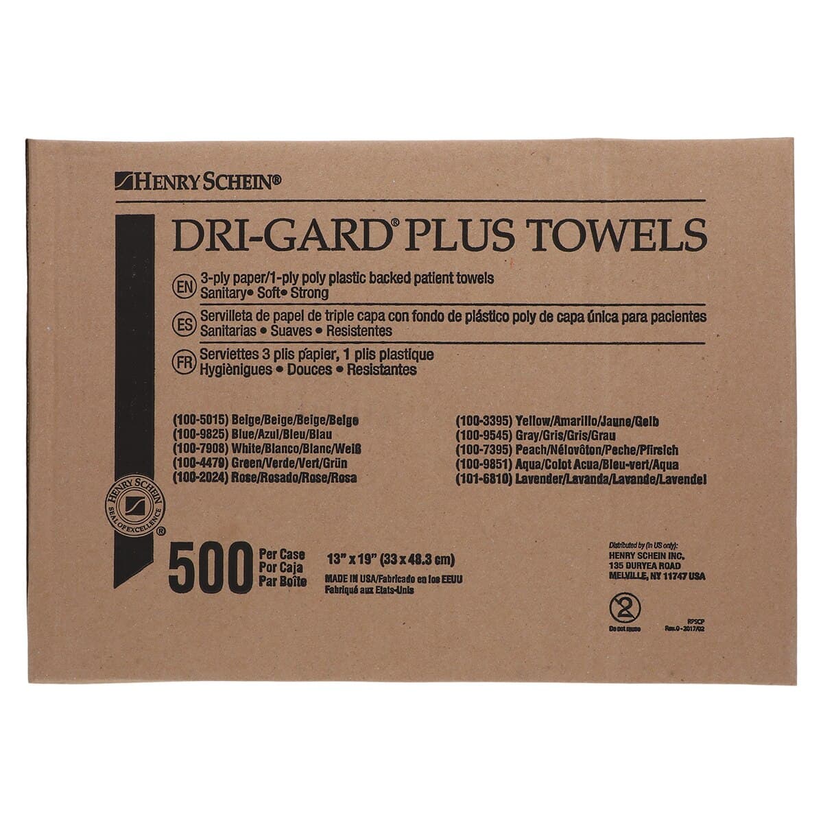 Dri-Gard Plus Patient Towels, 3-Ply Tissue/Poly, 13" x 19", Yellow, 500/Case thumbnail 3