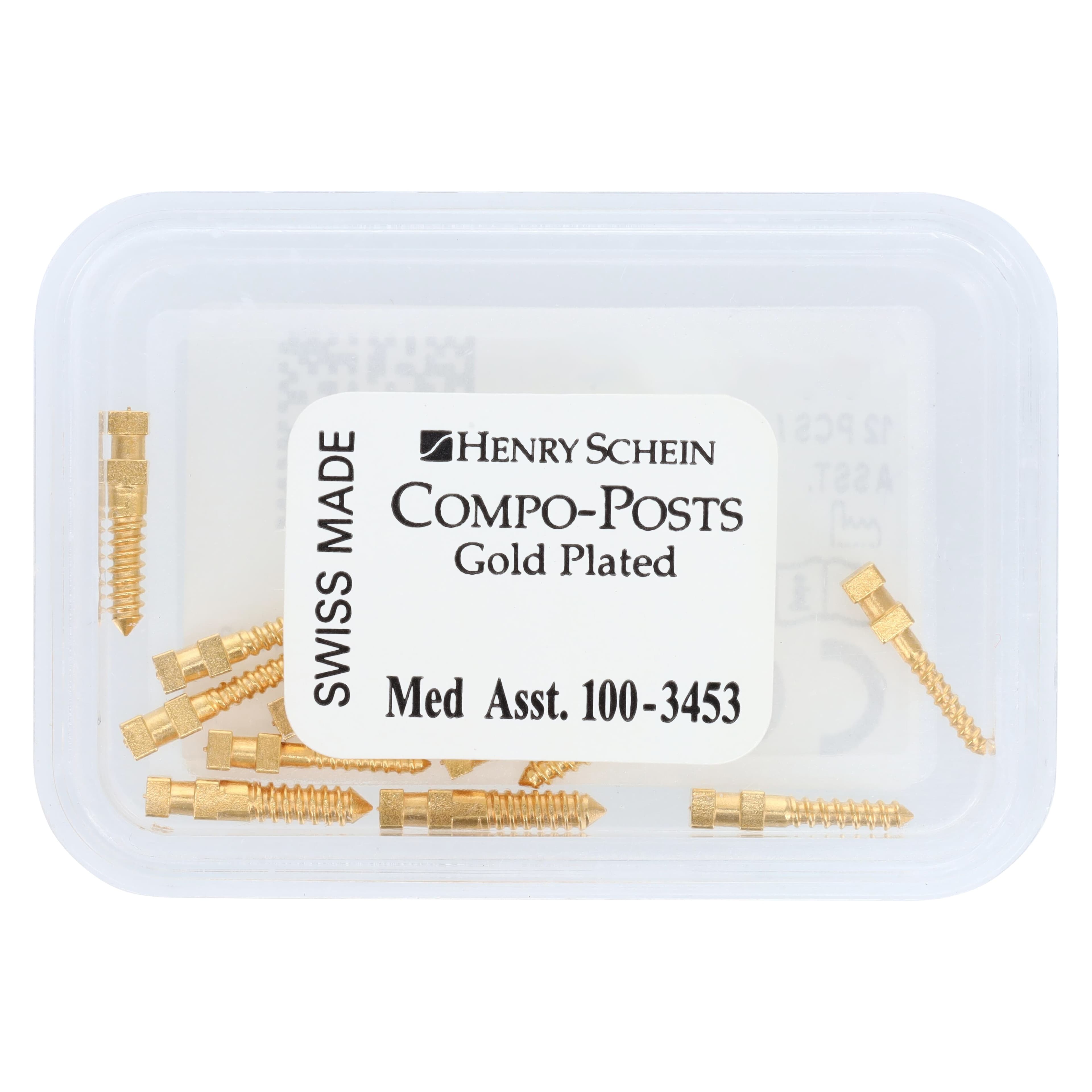 Compo-Post Medium Screw Posts, Gold Plated, Assorted, 9.5 mm, 12/Box thumbnail 2