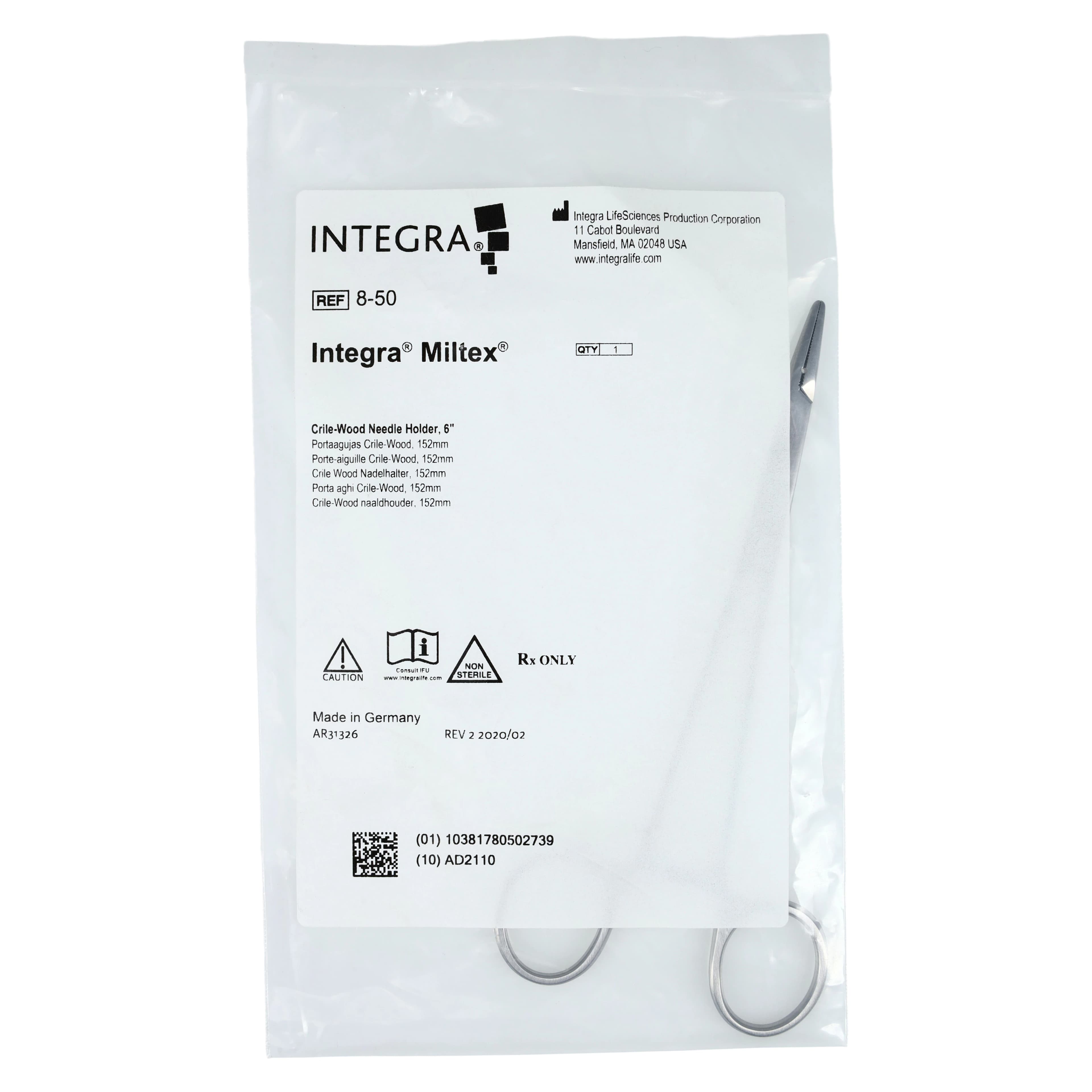 Miltex Crile-Wood Needle Holder, 6" Stainless Steel, Ceramic Tip, 1 Each thumbnail 5