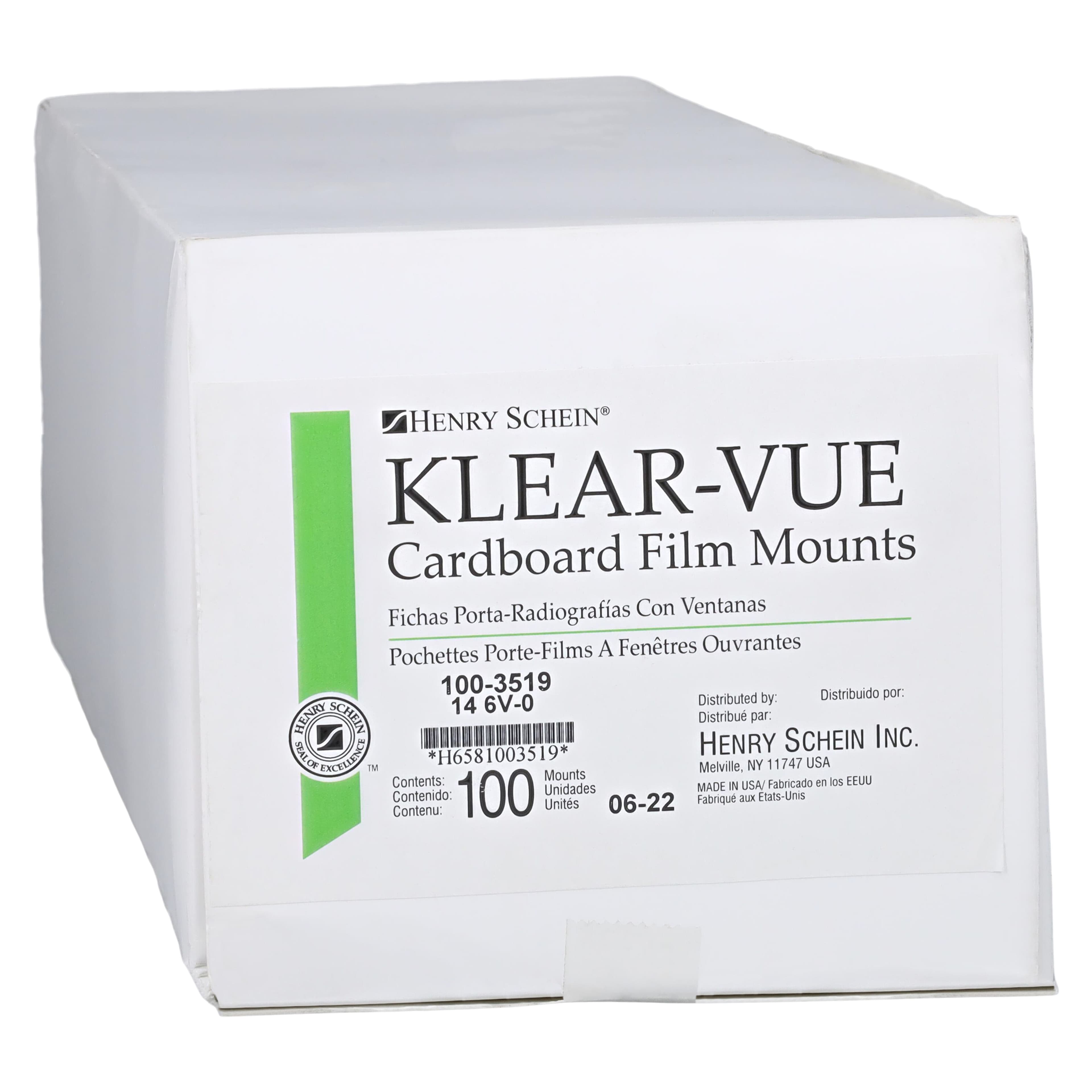 Klear-Vue Cardboard X-Ray Film Mounts, 8H-6V, #0, Gray, 100/Box - Gray Cardboard X-Ray Film Mounts - Image 1