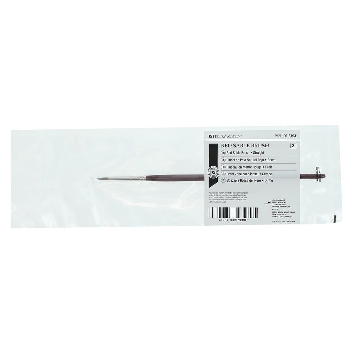 Red Sable Ceramist Brush #2, Straight - Brush Red Sable Straight - Image 1