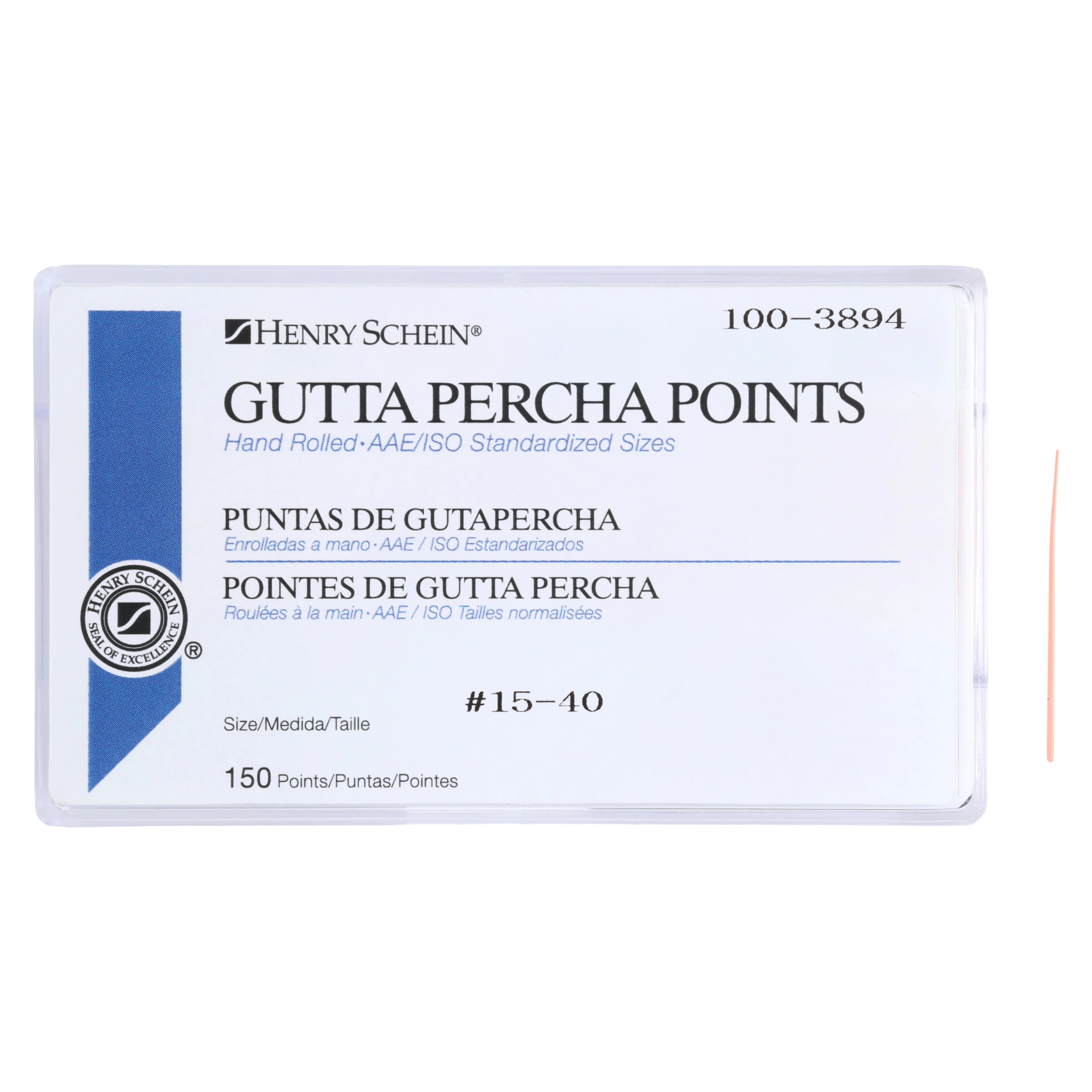 HSI Standardized Cadmium-Free Gutta Percha Points, Hand Rolled, Size 15-40, ISO Color Coded, Assorted, 150/Box thumbnail 4