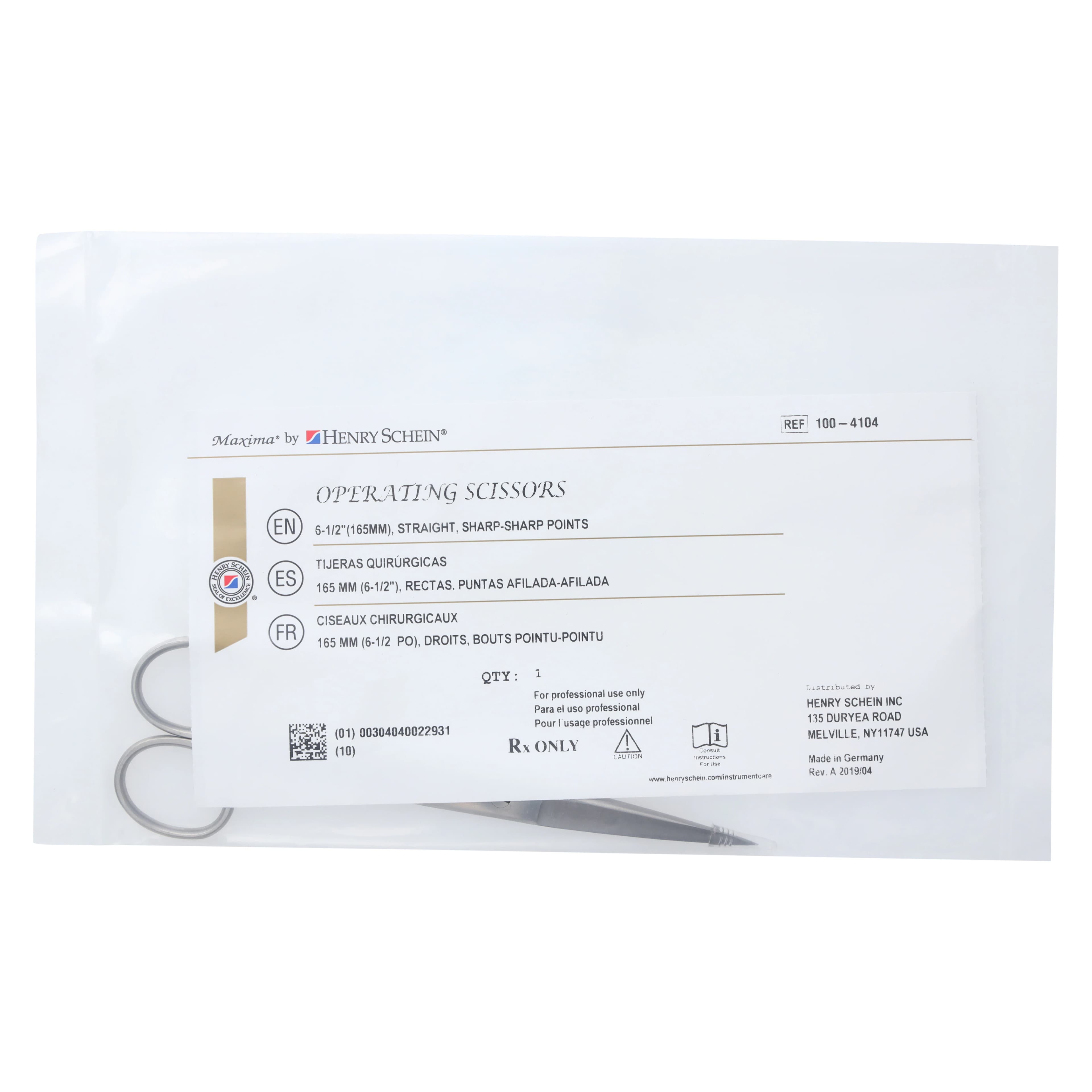 Henry Schein Operating Scissors, Straight, 6-1/2", German Stainless Steel, Each thumbnail 5