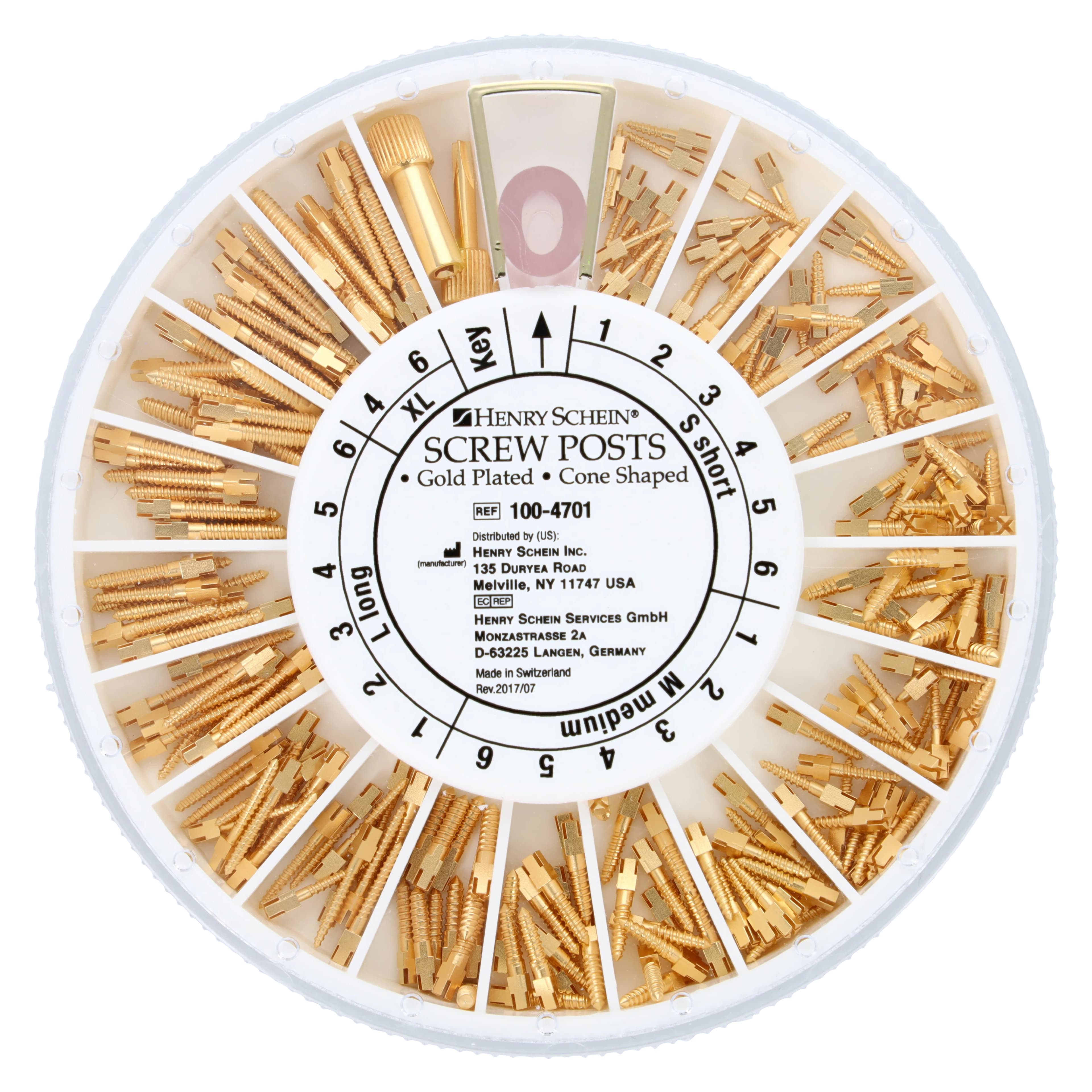 Screw Posts Assortment 403, Gold-Plated, 240/Bx thumbnail 2