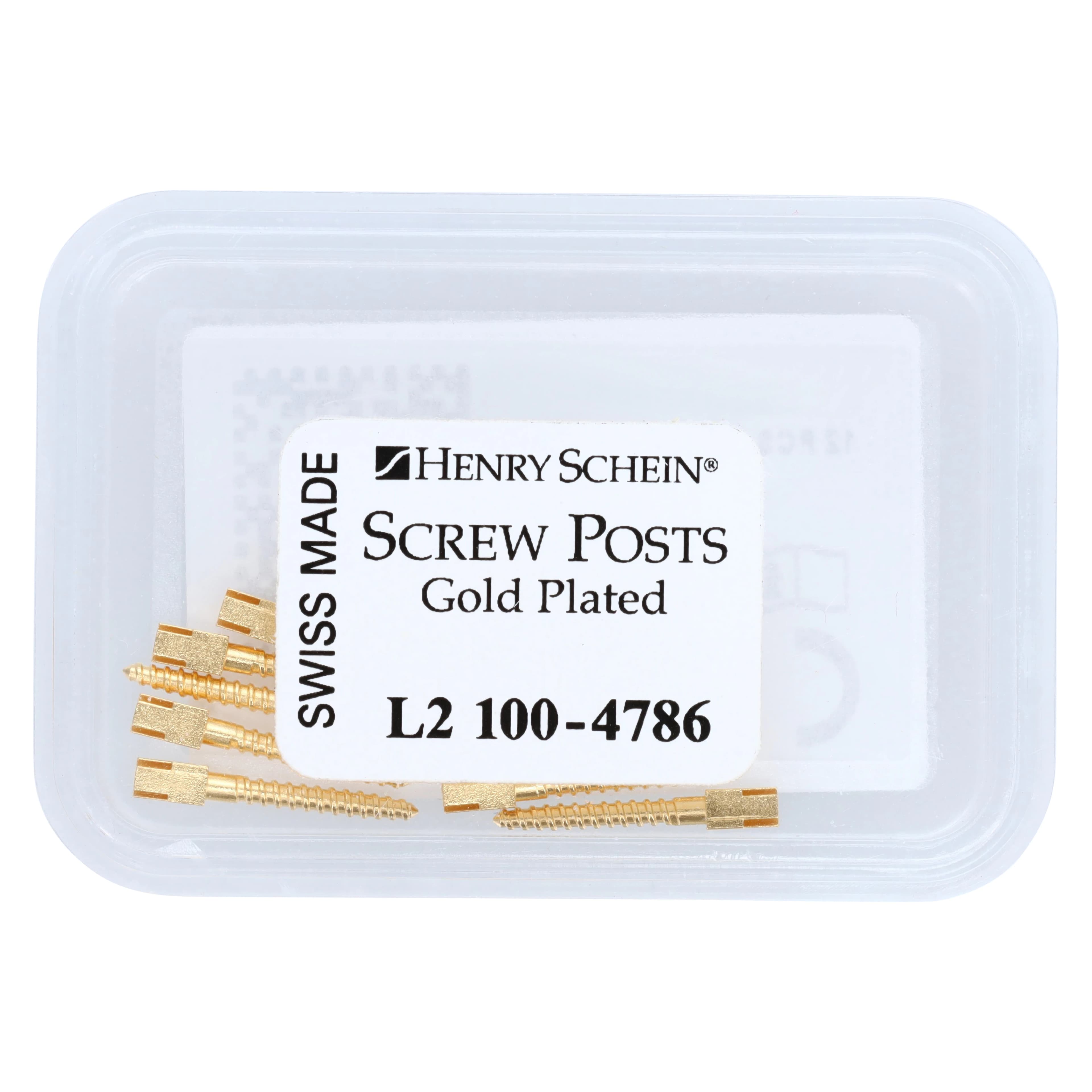 Henry Schein Gold-Plated Screw Posts, Long 12 mm, Refill, 12/Box thumbnail 2