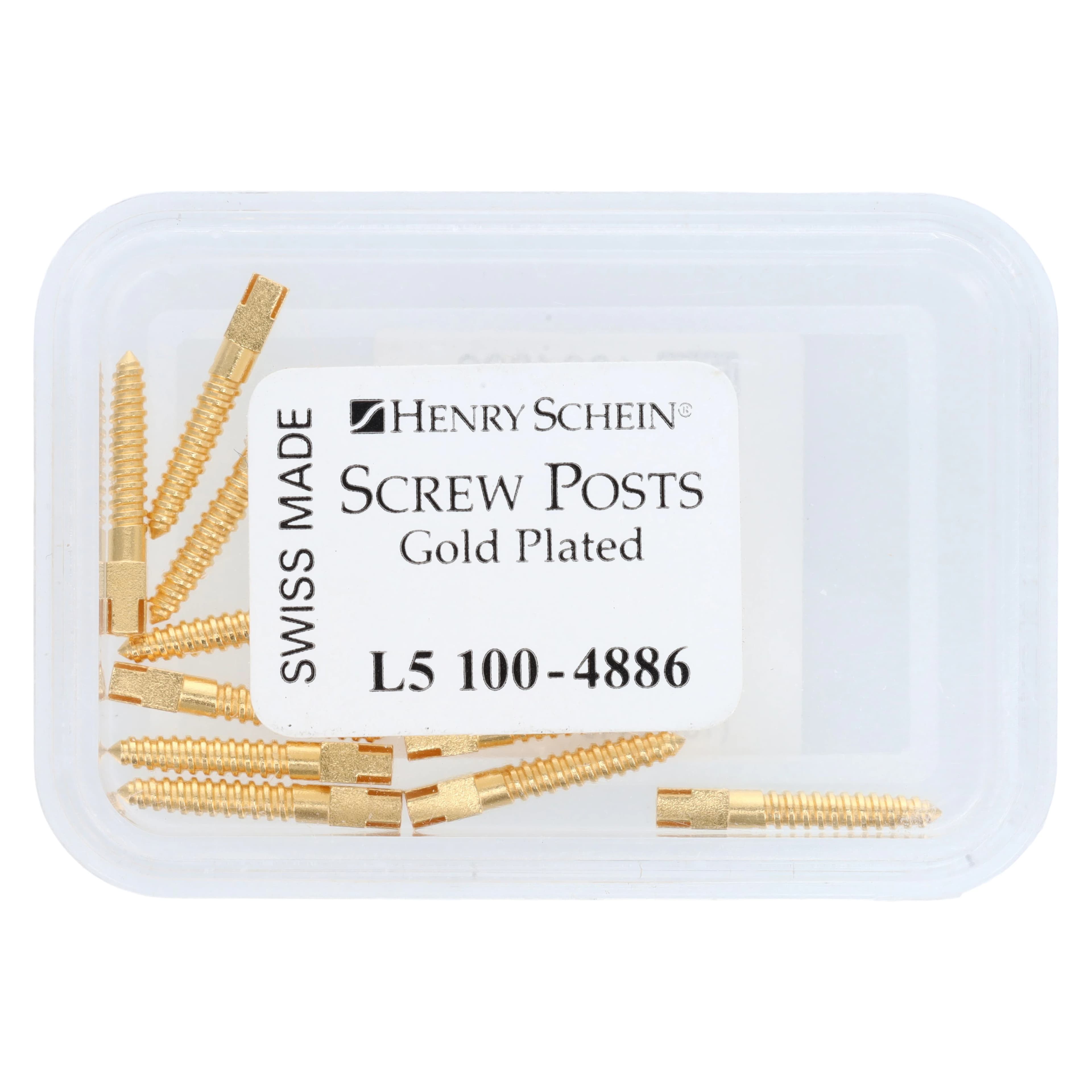 Henry Schein Gold-Plated Screw Posts, Long 12 mm, Refill, 12/Box thumbnail 2