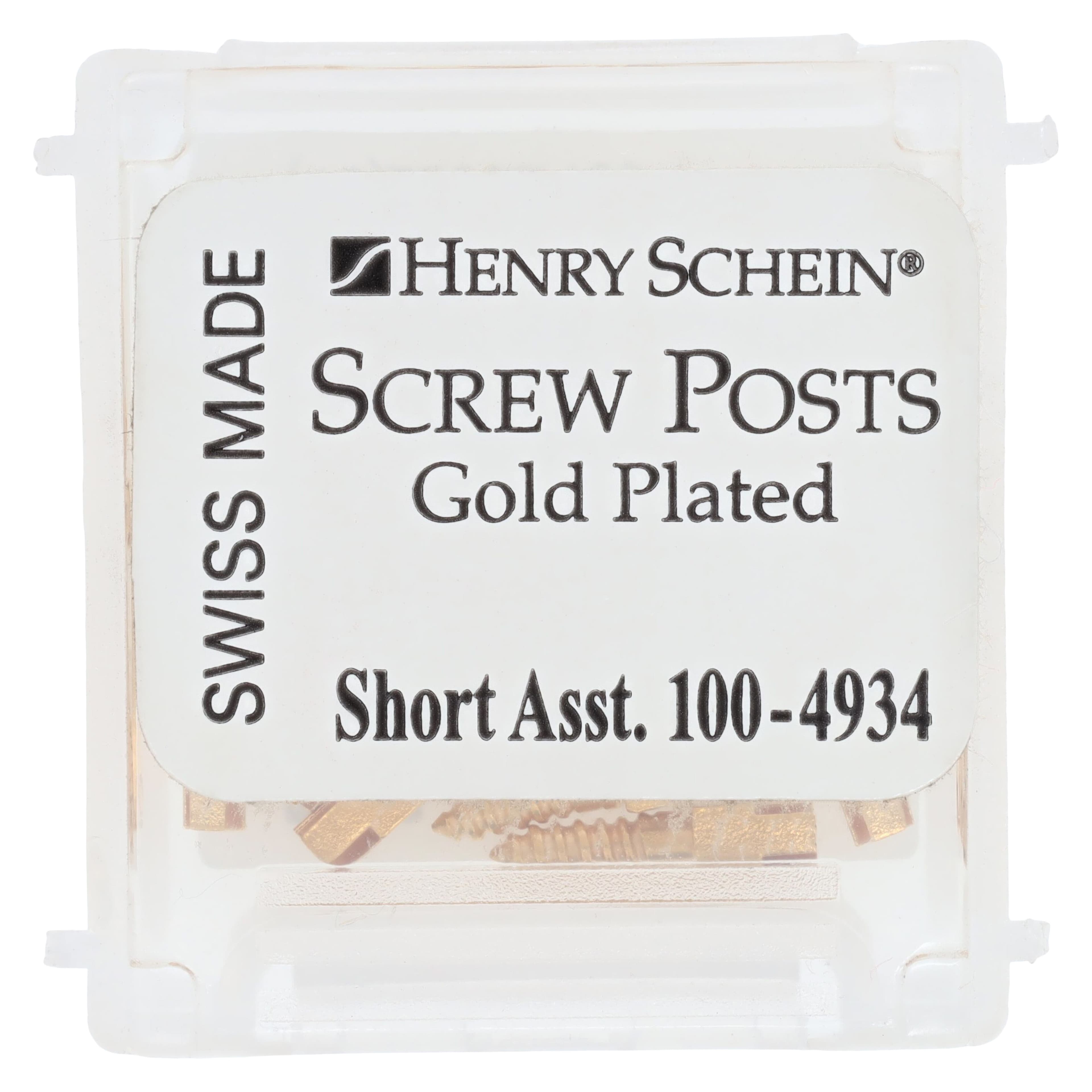 Henry Schein Screw Posts Gold Plated, Short, Assorted, 12/Box thumbnail 3