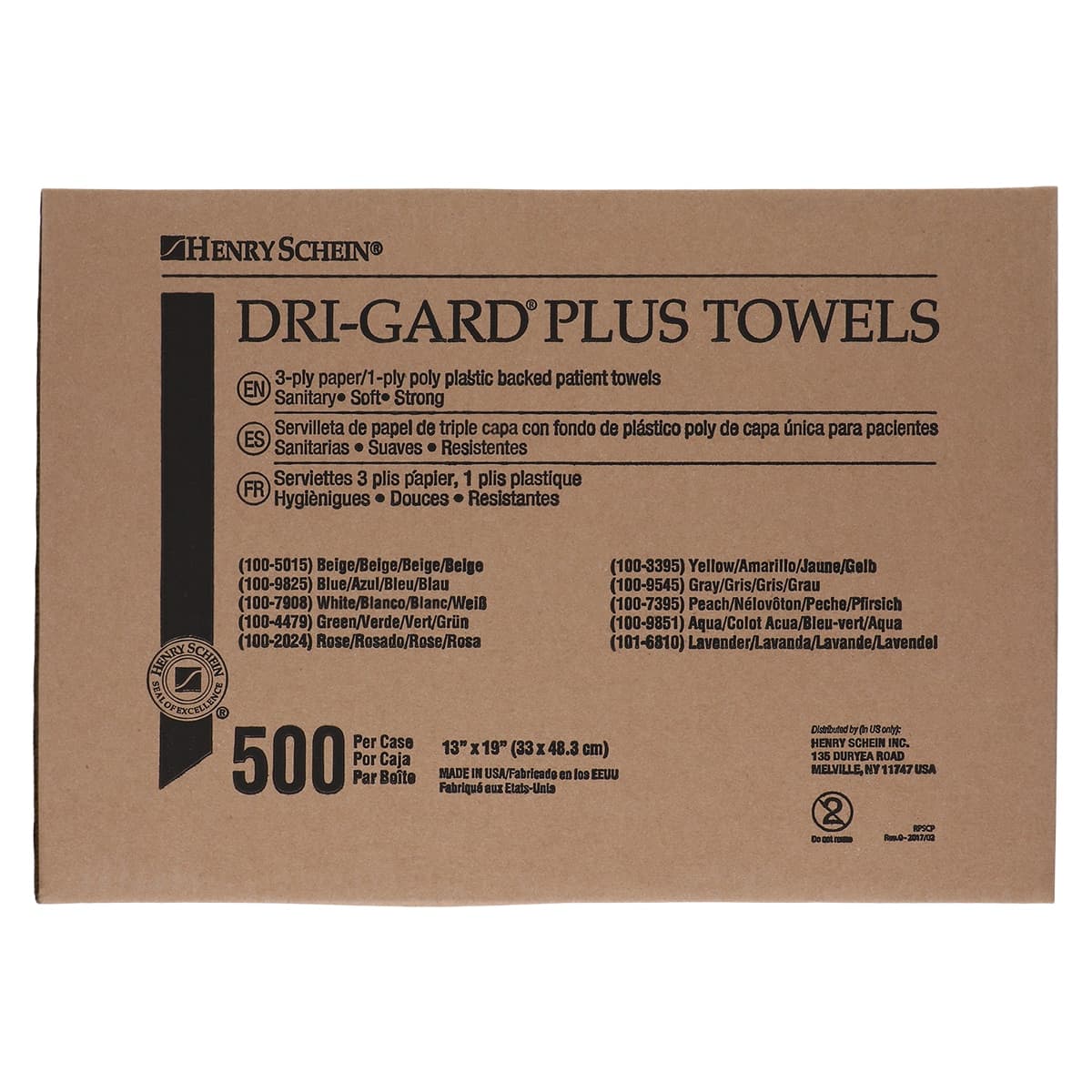 Dri-Gard Plus Patient Towels, 3-Ply Tissue/Poly, 13" x 19", Beige, 500/Case thumbnail 3