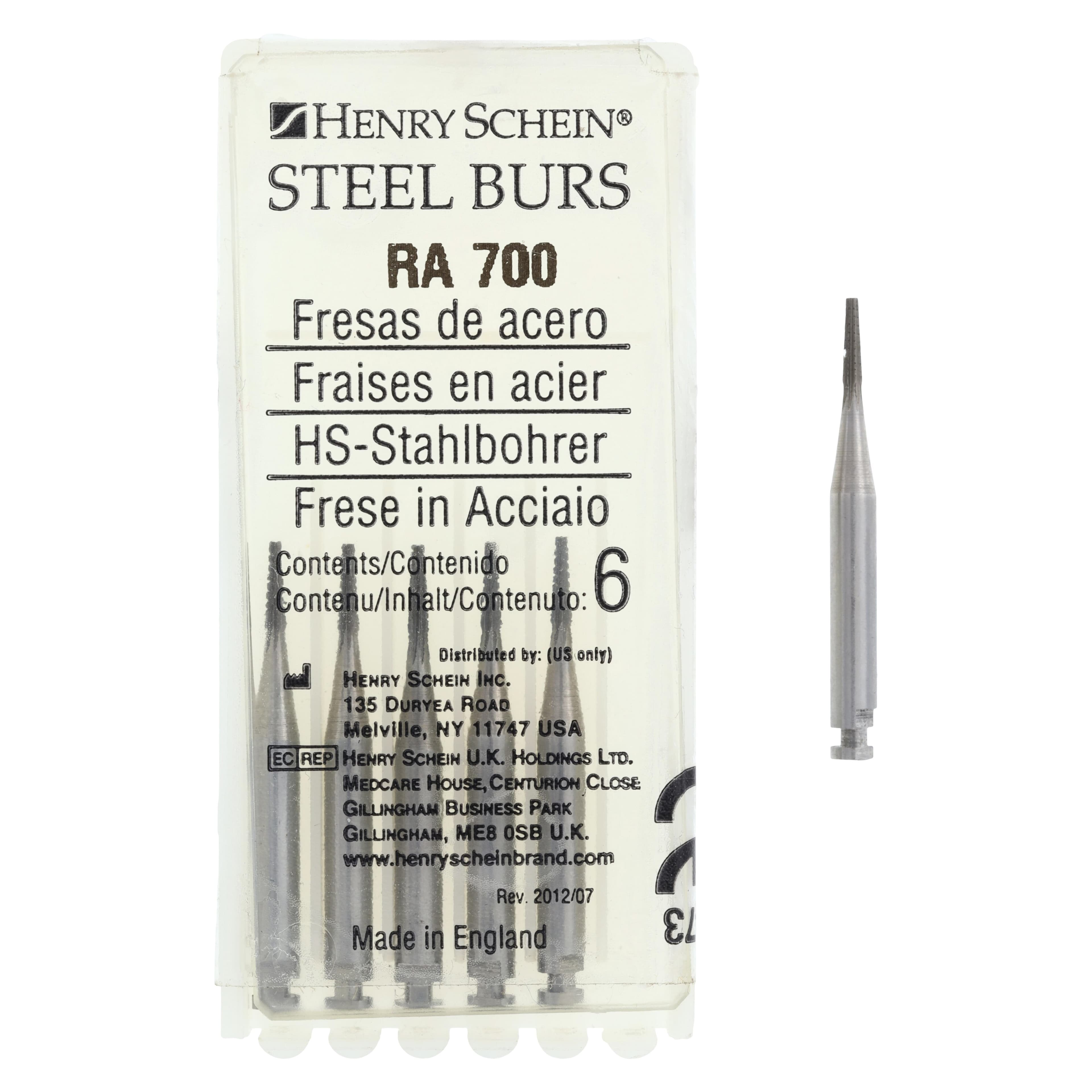 Steel Bur RA 700, Right Angle, Flat End Taper, 6/Pk thumbnail 5