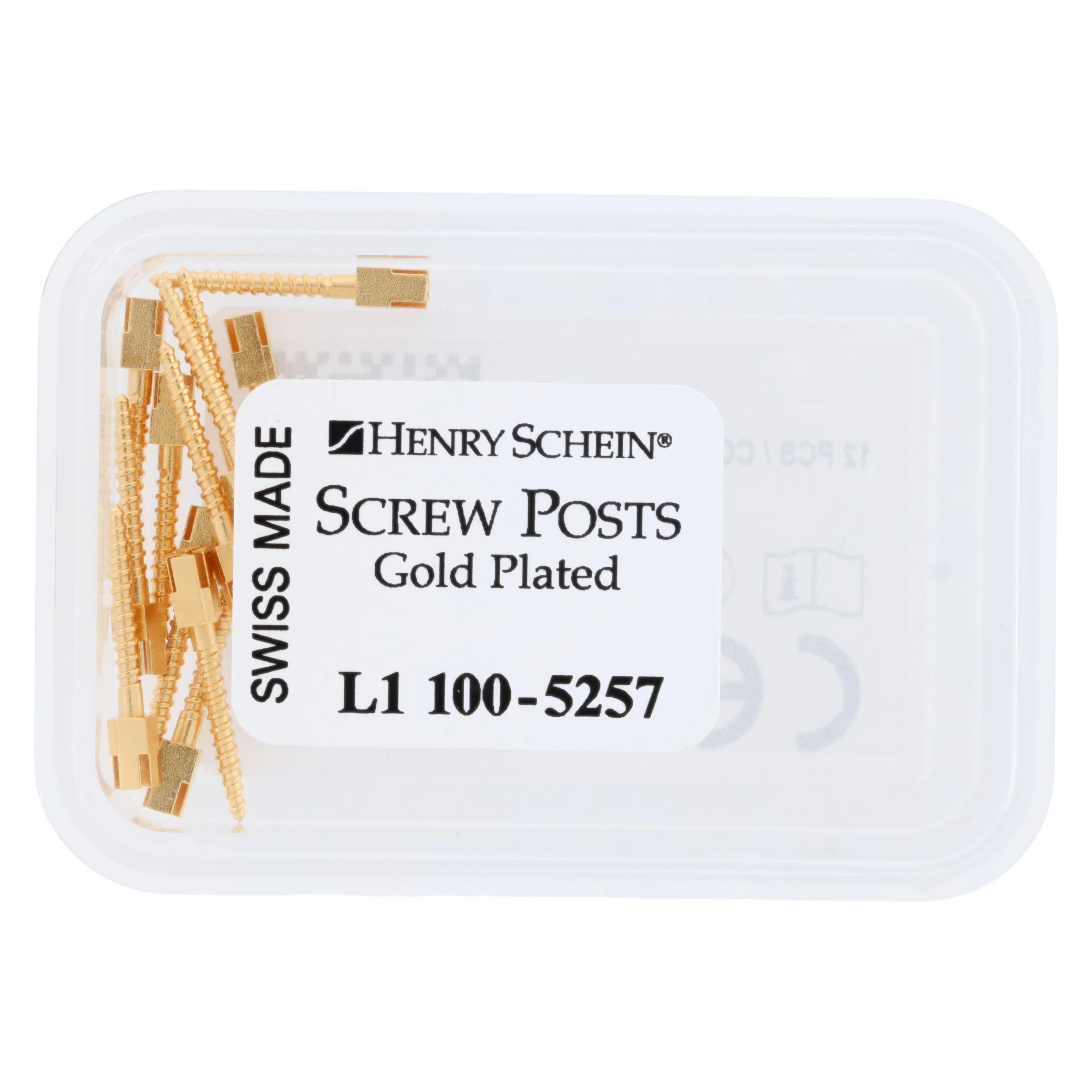 Henry Schein Gold-Plated Screw Posts, Long 12 mm, Refill, 12/Box thumbnail 4