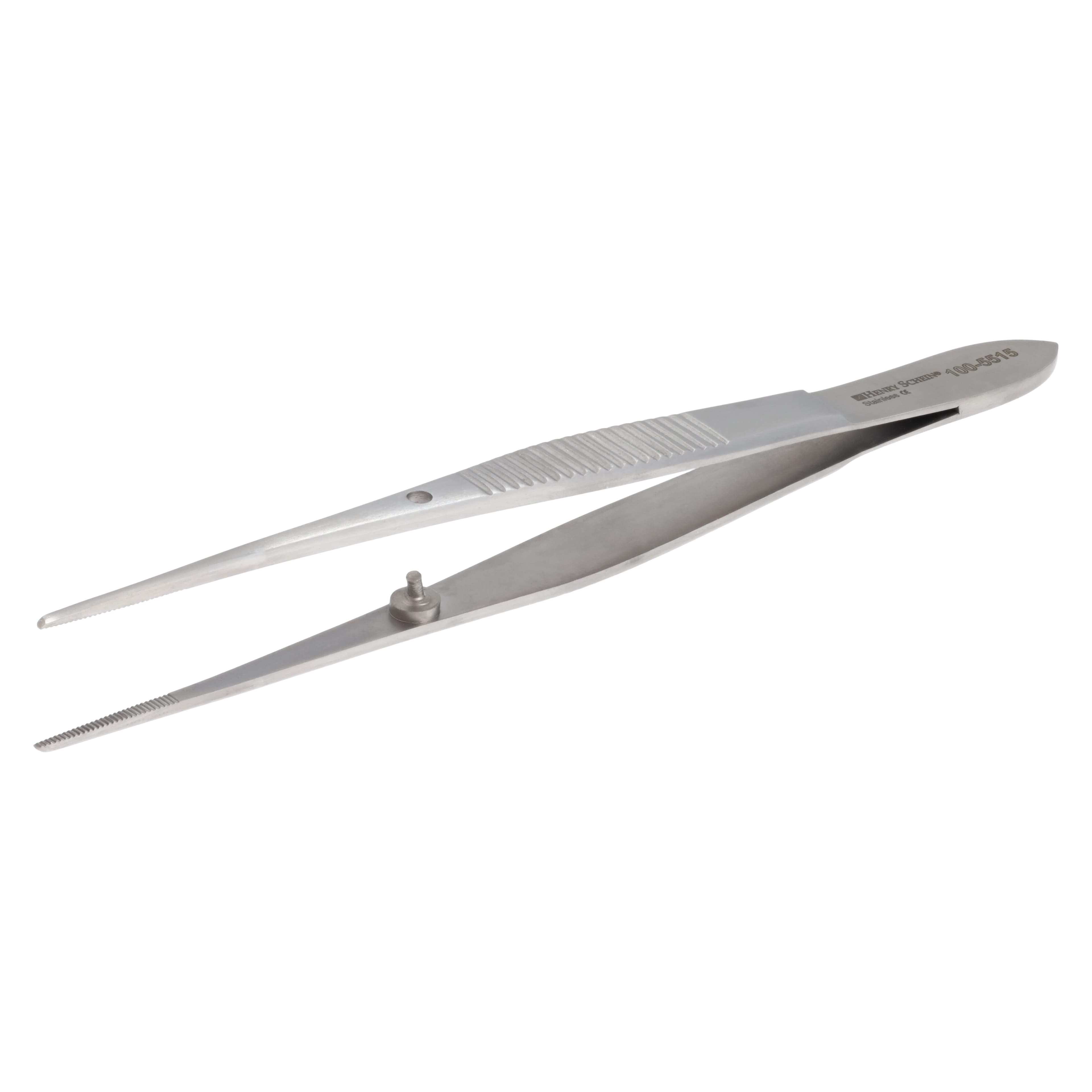 Henry Schein Dressing Forcep Eye, Serrated, 4", Stainless Steel, Autoclavable, Each thumbnail 4